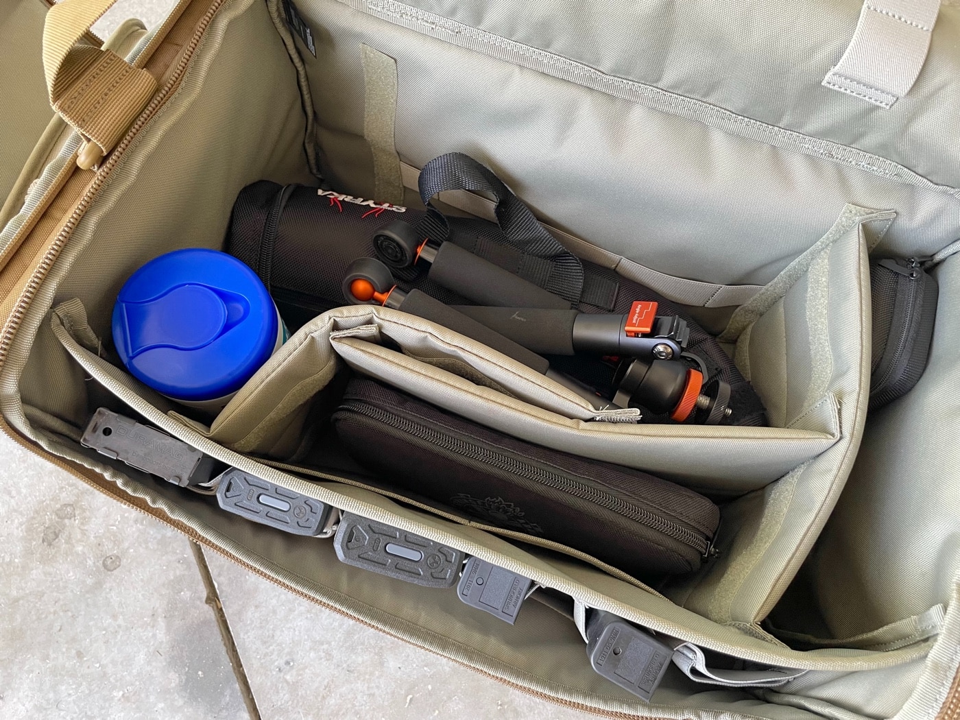 interior compartment of range bag