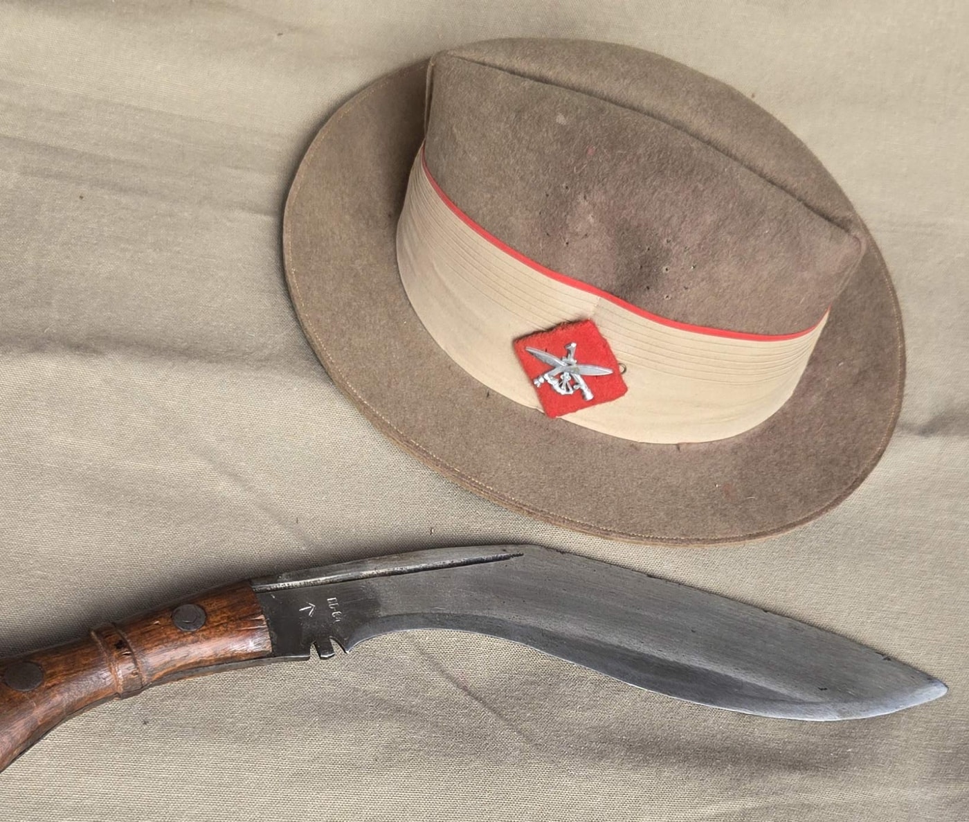 kukri and hat from 1st Gorha Rifles Malaun Regiment Indian Army
