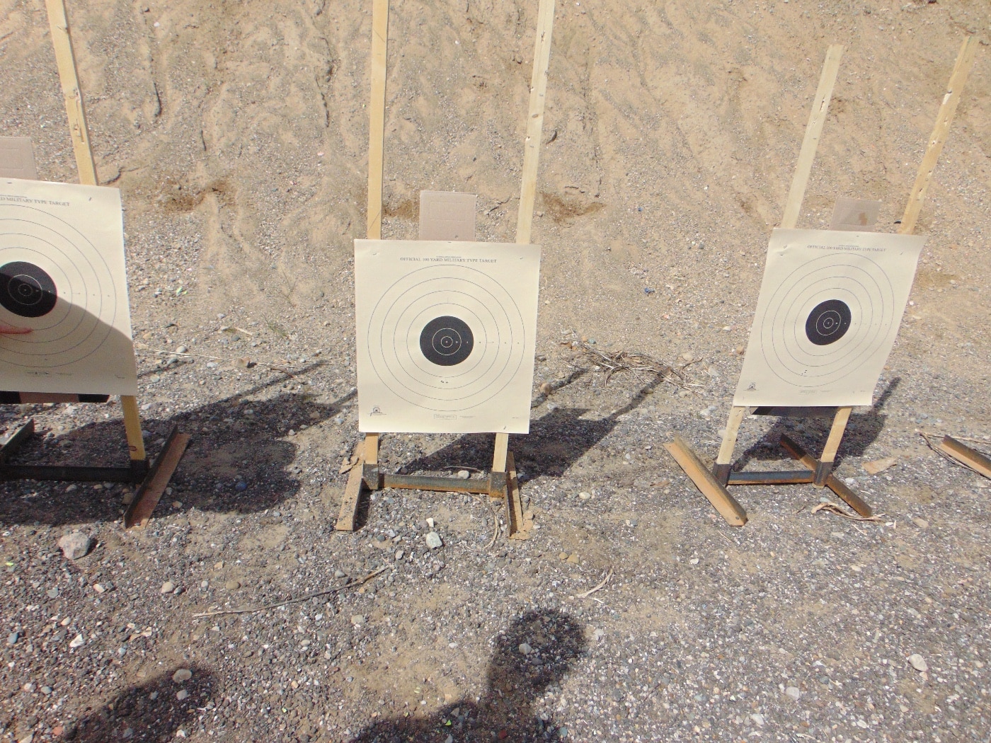 three shot groups from rifles at 25 yards