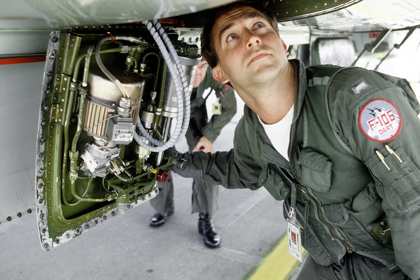 1st LT Ron Higgins preflight check F-106 Delta Dart exercise William Tell 86