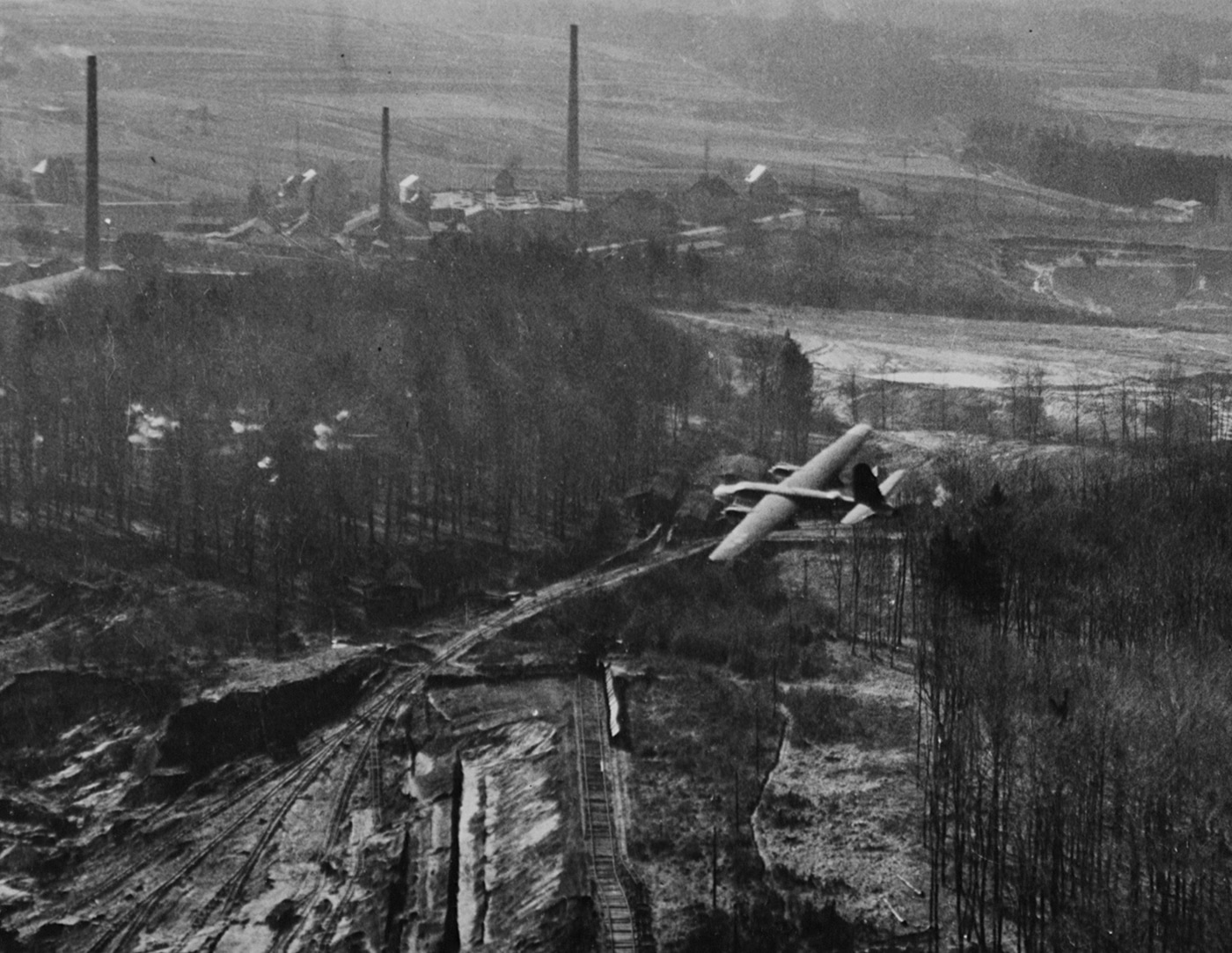B-26 Marauder on strafing run near Montabaur