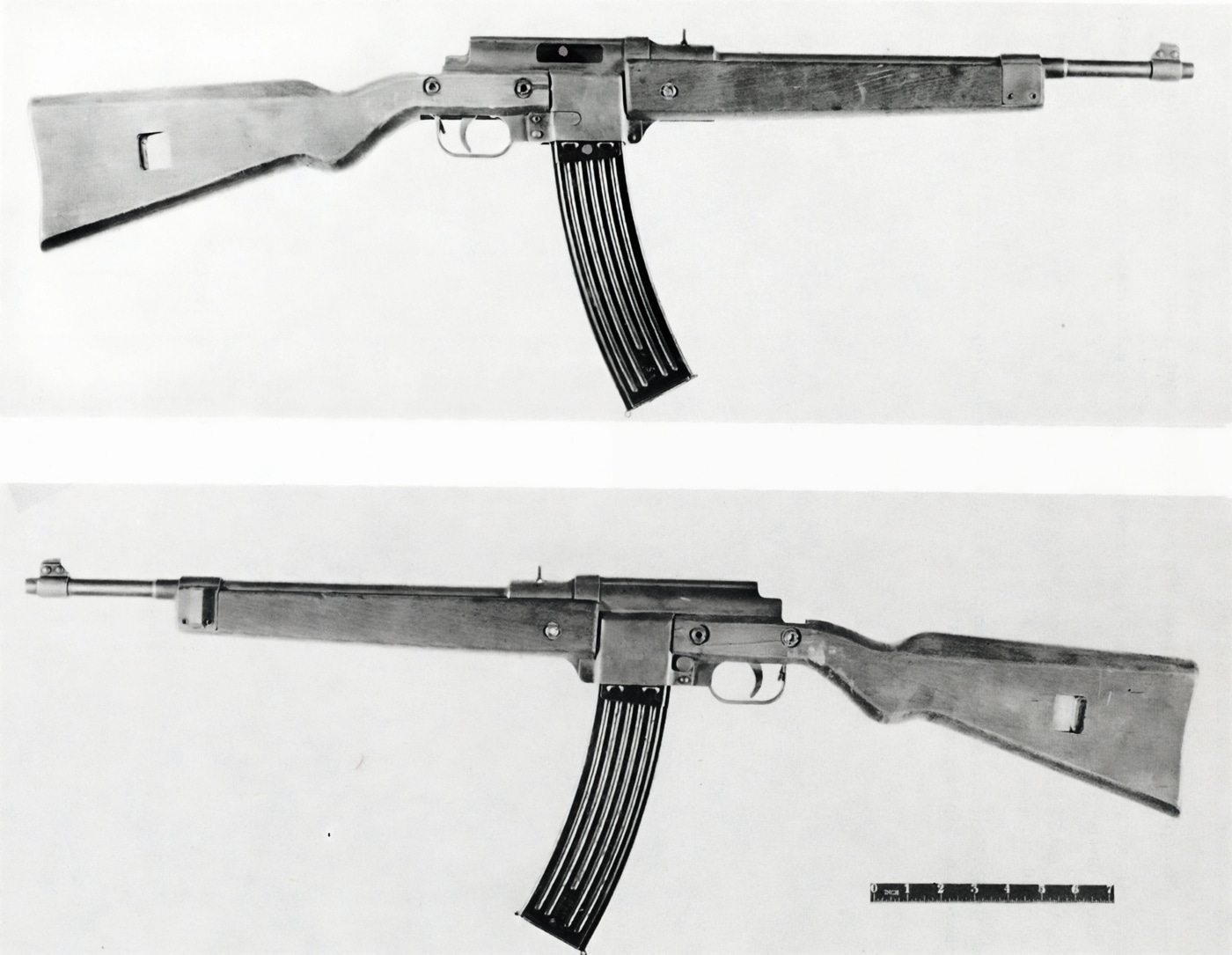10)	The ultra-rare Volkssturmgewehr made by ERMA — this weapon (7.92x33mm Kurz) was a bolt action carbine (the bolt was missing in this example reviewed by US Army Ordnance). US Army Ordnance Museum