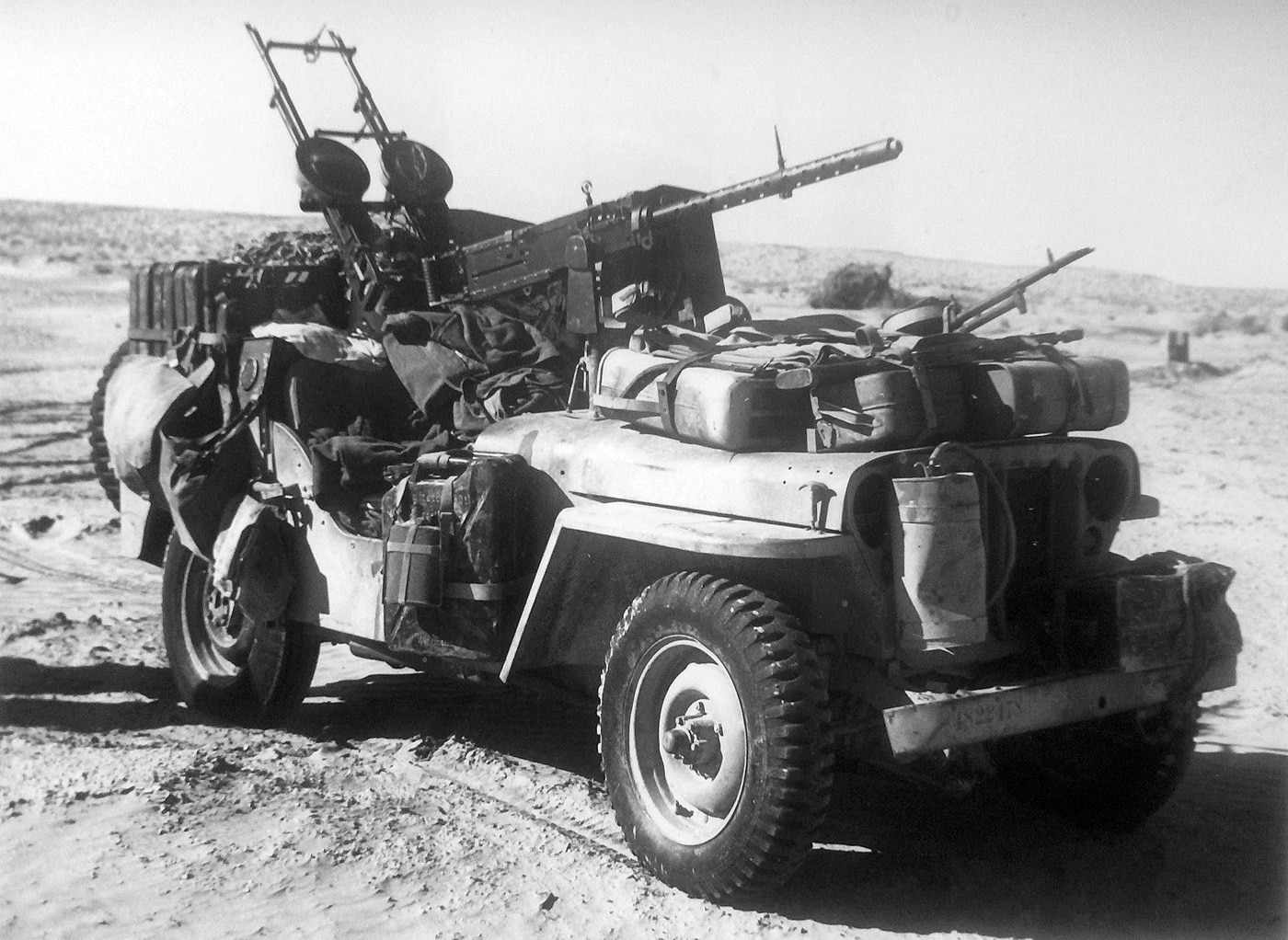 British Long Range Desert Group Jeep with machine guns