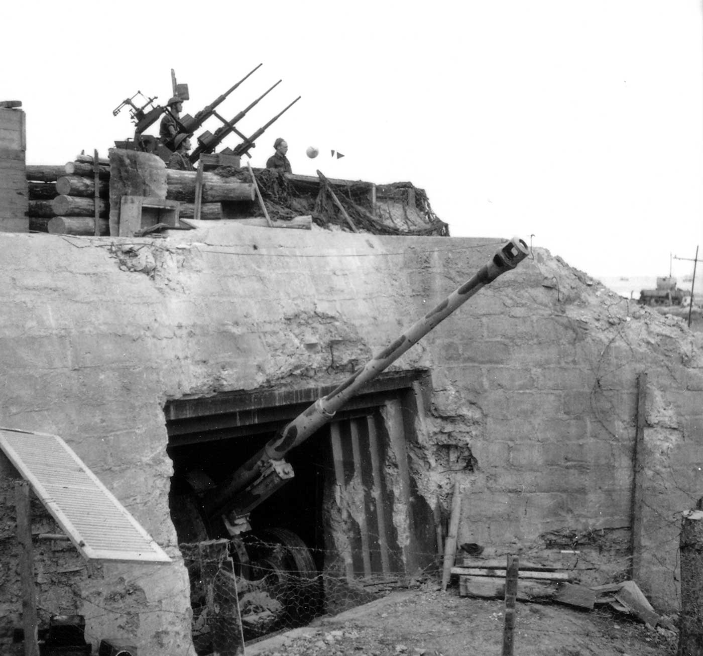 German bunker on Normandy beaches Atlantic Wall