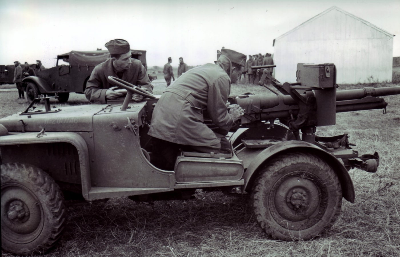 Jeep armed with 37mm anti-tank gun manned by US soldiers