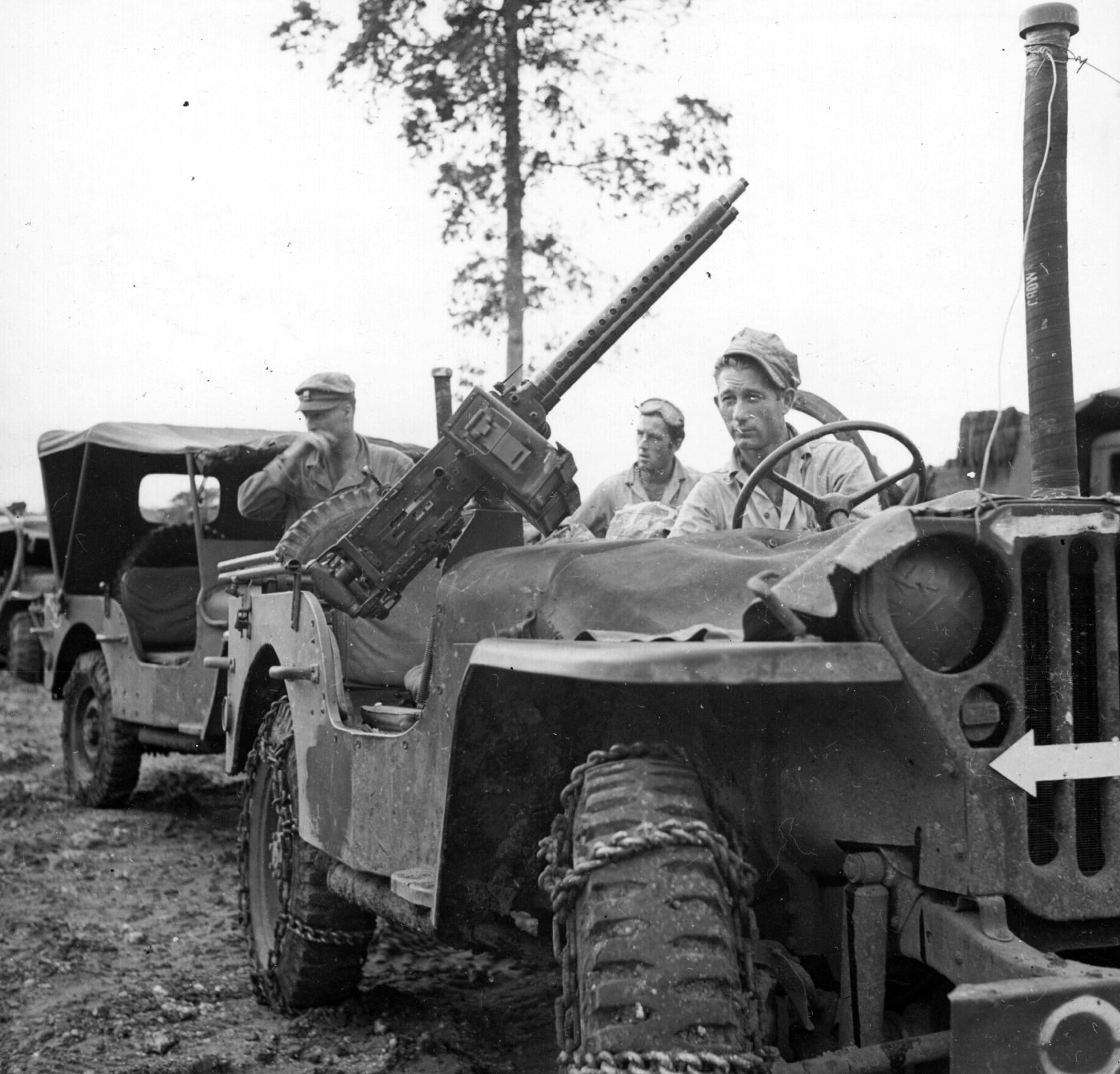 USMC Jeep with mounted Browning AN:M2 machine gun from SBD Dauntless