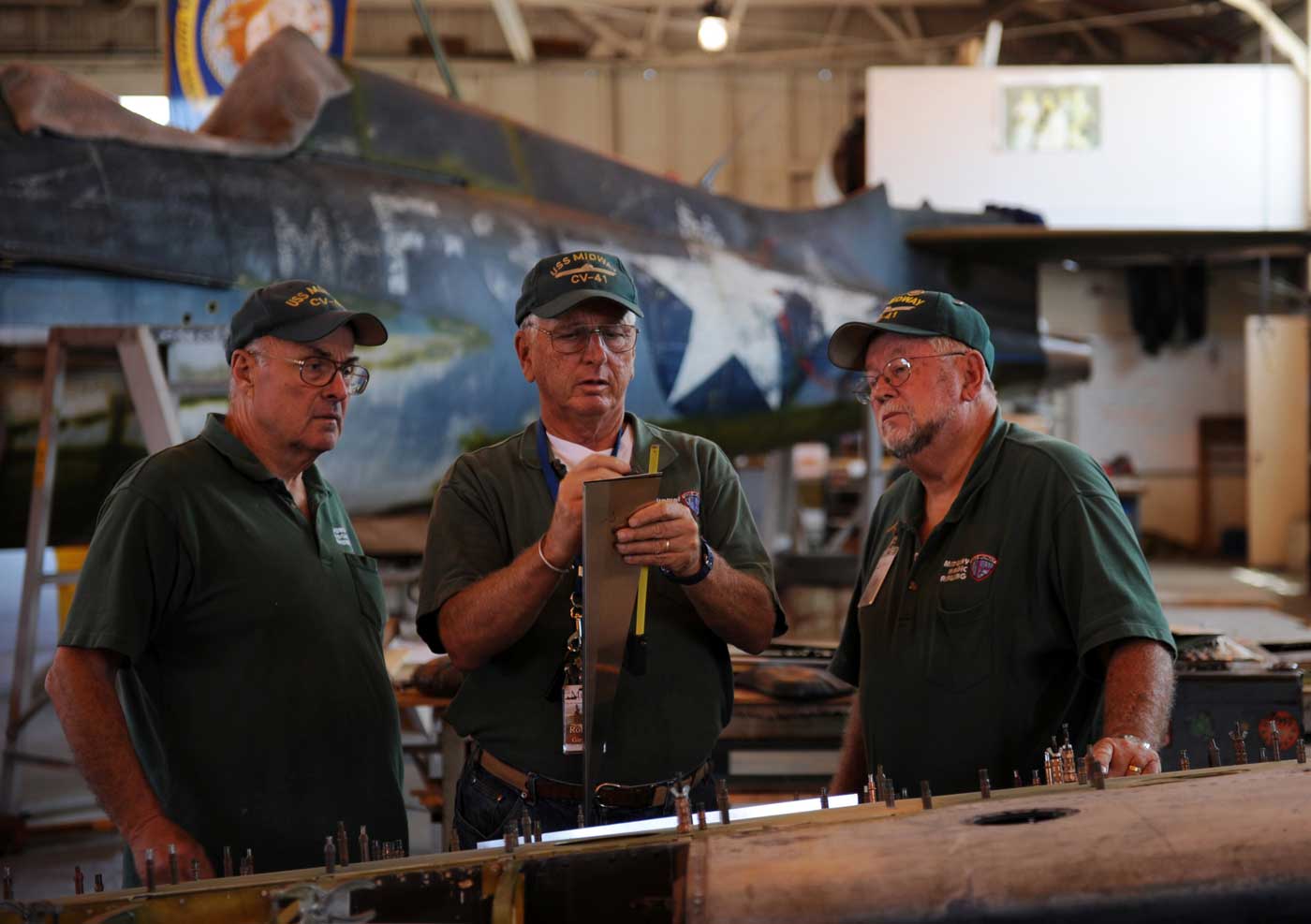 USS Midway museum volunteers restore F4F Wildcat