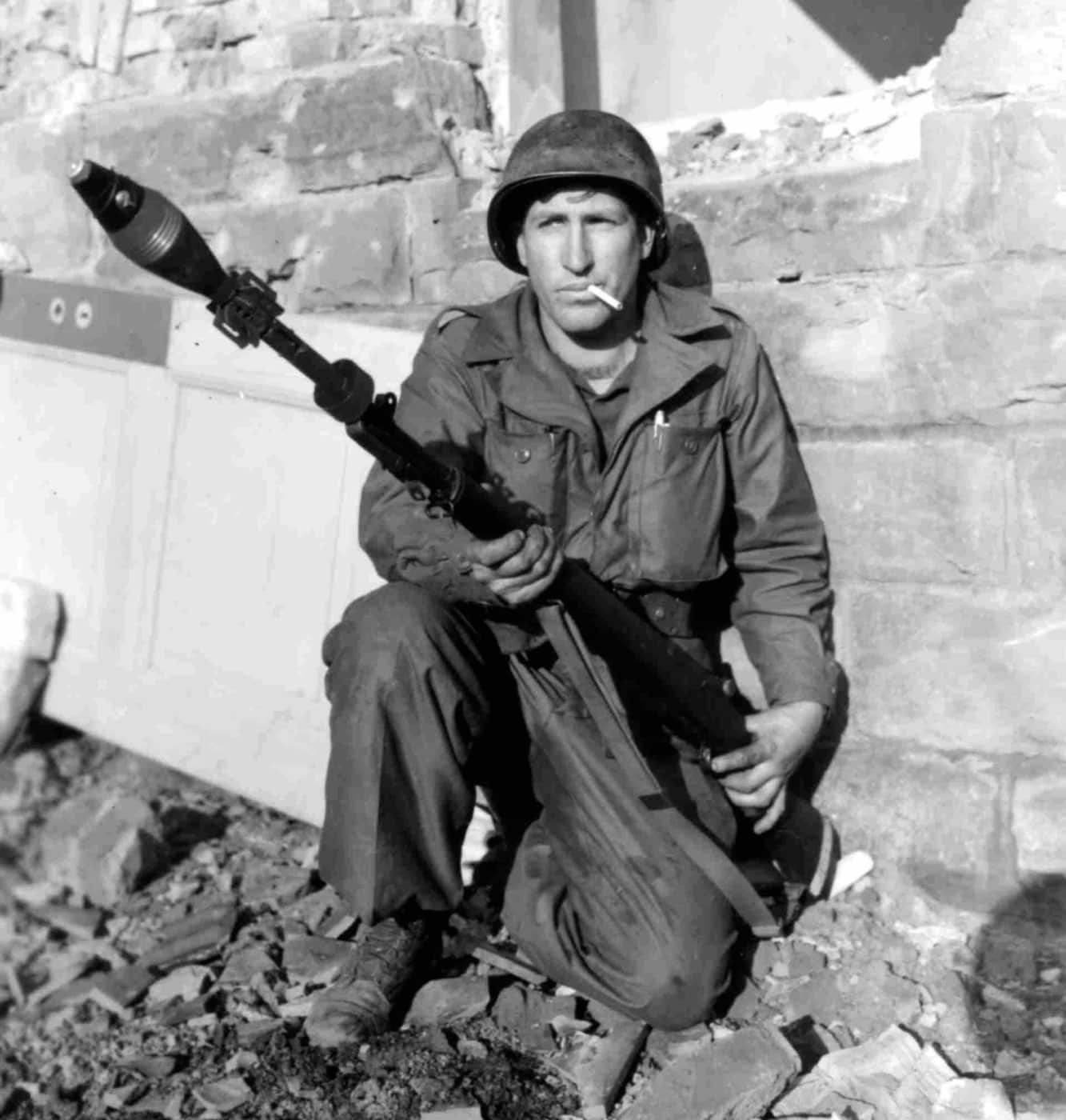 60mm round attached to M1 Garand rifle 101st Airborne Division