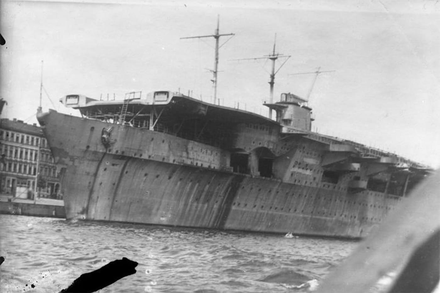 German aircraft carrier moored at Stettin in mid 1941
