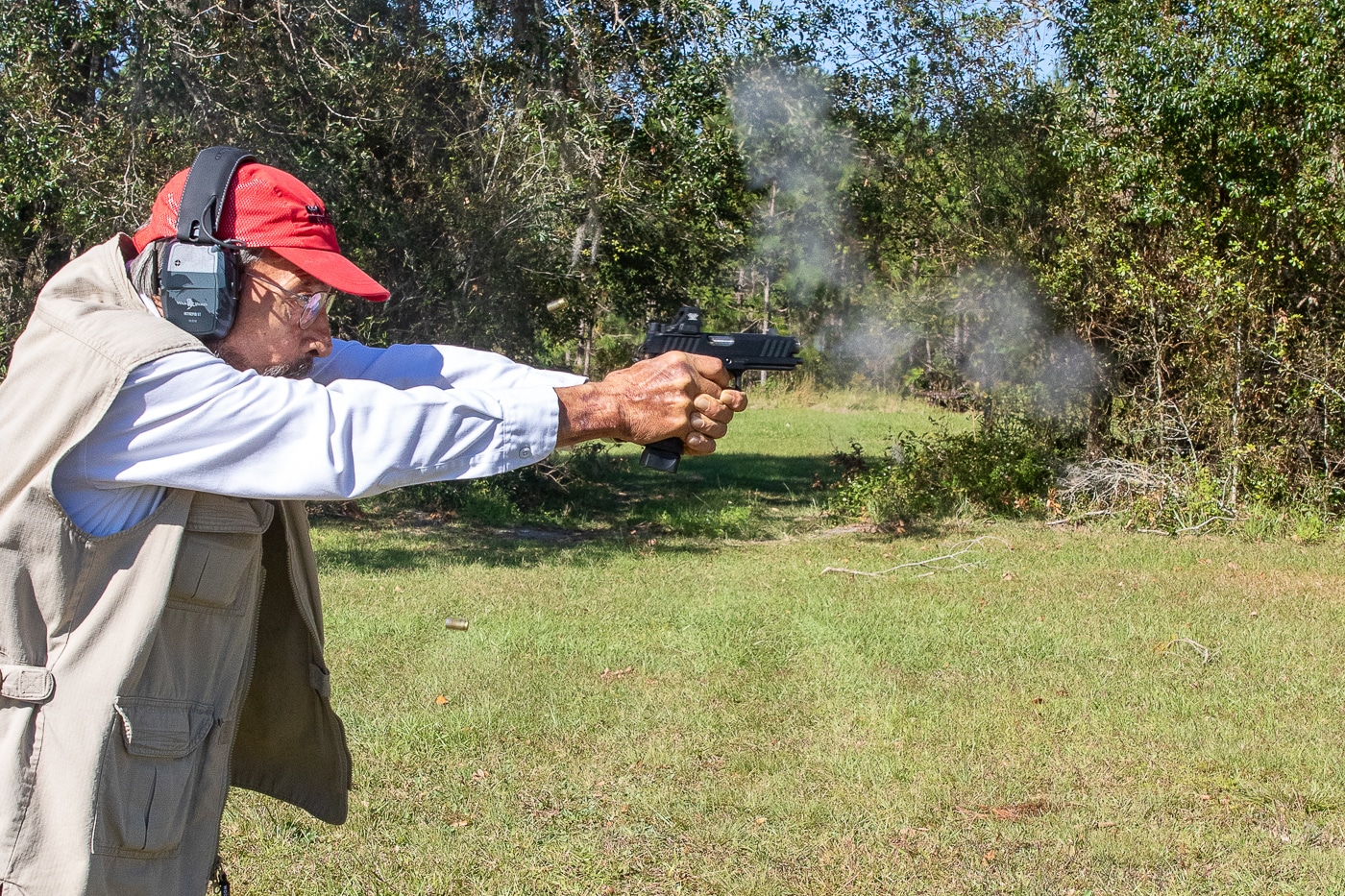 Massad Ayoob shooting the Springfield Prodigy Comp