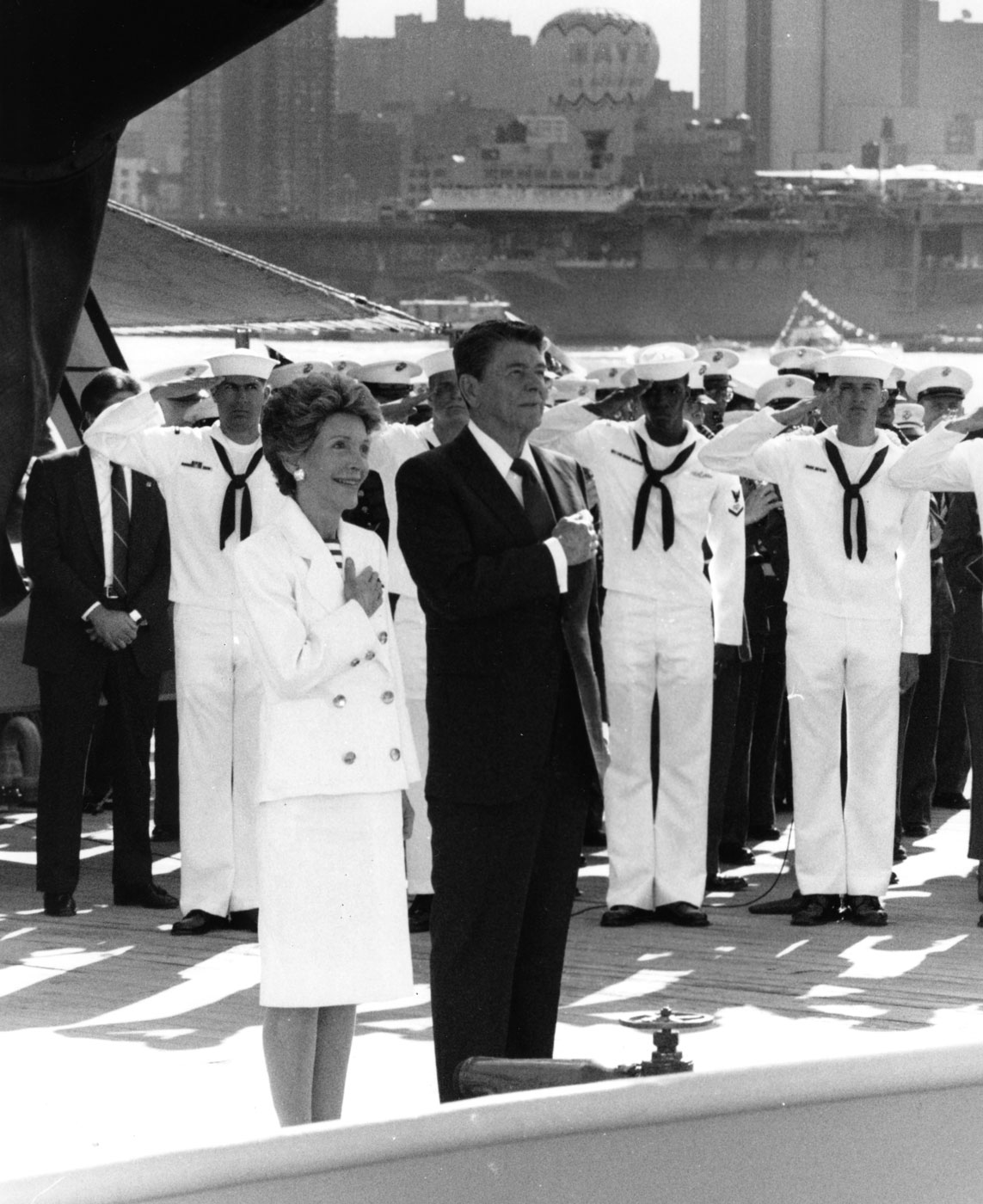 President Ronald Reagan aboard USS Iowa after 1980s modernization, representing one of four Iowa-class fast battleships that were without doubt the most advanced and best known battleships ever to serve in the United States Navy. The Iowa-class United States fast battleships consisted of USS Iowa BB-61, USS New Jersey BB-62, USS Missouri BB-63, and USS Wisconsin BB-64, with two additional ships USS Illinois BB-65 and USS Kentucky BB-66 laid down but never completed due to shifting wartime priorities. These revolutionary battleships were laid down after the beginning of World War II and did not have the restraints of pre-war treaties hindering their design, with early naval battles influencing construction to make them elite warriors on the oceans. When commissioned, these Iowa-class fast battleships were fitted with nine 16-inch guns across three main turrets with secondary weaponry including dozens of 5-inch, 40mm, and 20mm guns providing comprehensive anti-aircraft and anti-surface capabilities. All four completed Iowa-class ships served with distinction in World War II, and what makes them even more interesting is their extensive post-WWII service spanning the Korean War, Vietnam War, and Gulf War operations. In the 1980s, all four Iowa-class fast battleships were modernized and returned to service in a successful effort to counter Soviet military buildup during the Cold War, with President Reagan commanding the ships pulled from the mothball fleet and receiving complete overhauls. The modernized battleships were fitted with updated propulsion systems, new electronic warfare equipment, and armament unheard of during their prior service including Harpoon anti-ship missile launchers, Phalanx close-in weapons systems, and nuclear-capable Tomahawk cruise missiles, all in addition to the refurbished 16-inch guns. These Iowa-class fast battleships were so advanced that the United States Navy formed Surface Action Groups or Battleship Battle Groups around them, with Iowa-class ships supporting the peacekeeping mission in Lebanon and providing devastating shore bombardment during the Gulf War. All four Iowa-class fast battleships were decommissioned in the 1990s and have since become museum ships around the country: USS Iowa in Los Angeles, USS New Jersey in Camden, USS Wisconsin in Norfolk, and USS Missouri serving alongside the USS Arizona memorial in Pearl Harbor.