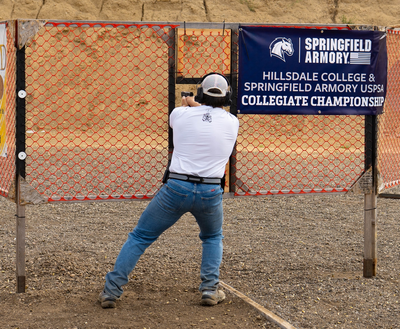 Springfield Armory displays and equipment are visible at the 2025 USPSA Collegiate Action Pistol Championships hosted by the Hillsdale Chargers shooting team at the John A. Halter Shooting Center. The firearms manufacturer served as primary match sponsor alongside Magpul, Hunters HD Gold, XS Sights, and Cheely Custom Gunworks for the Hillsdale College competitive shooting event. Springfield Armory sponsored multiple stages throughout the Hillsdale action pistol competition where 13 university teams competed at the Michigan range facility. The company provided critical support to competitors including the Naval Academy team by supplying Springfield Armory Echelon 4.5F 9mm pistols when rule changes prohibited their issued firearms. Hillsdale Chargers shooting team members and competitors from other universities benefited from Springfield Armory's involvement in the collegiate USPSA championship match. The firearms manufacturer's partnership with the Hillsdale College marksmanship program helps establish this Michigan facility as a premier destination for university-level practical shooting sports. Springfield Armory's sponsorship of the Hillsdale competitive shooting event demonstrates industry commitment to developing young shooters and supporting collegiate action pistol competition. The company's presence at the Hillsdale pistol team match included stage sponsorship and equipment support that contributed to the successful 2025 championship.