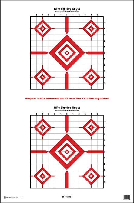 Action Target Dual Rifle Sighting Target SI-13MPD