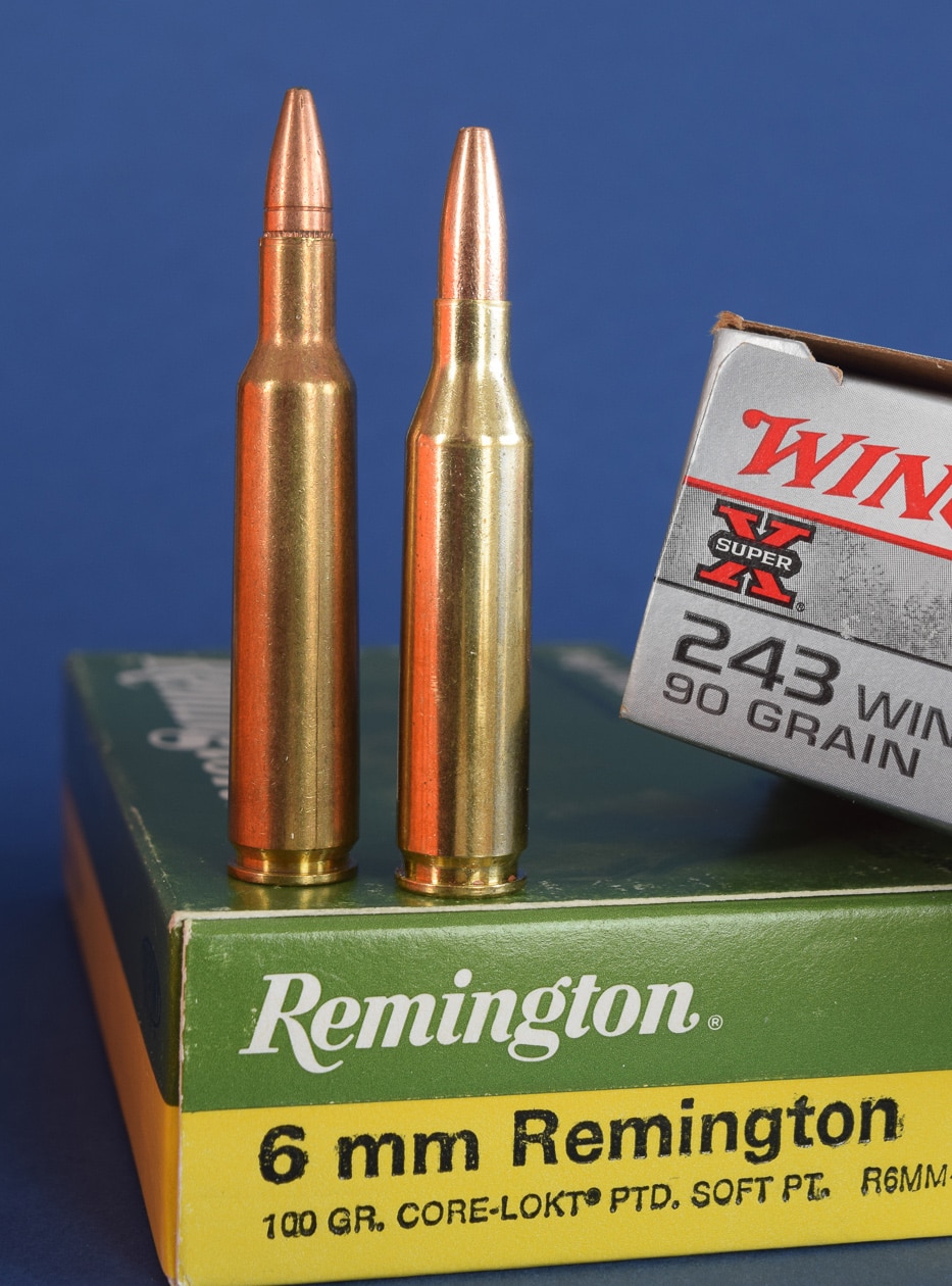 6mm Remington cartridge and 257 Roberts cartridge