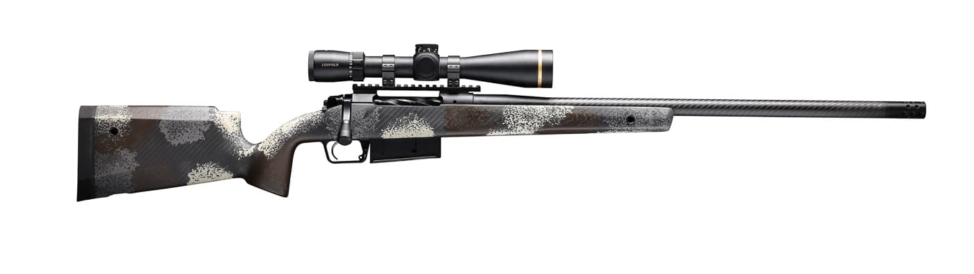 The Springfield Waypoint rifle displayed emphasizing its all-purpose design elements including threaded barrel and modern stock architecture. One-rifle solutions require careful cartridge and platform selection. The Model 2020 Waypoint accommodates various hunting conditions effectively. Big game rifles must deliver both power and precision. Springfield's 7mm PRC offering balances energy with manageable recoil. Hunters benefit from rifles capable of multiple game species. The Waypoint system provides suppressor compatibility for hearing protection. The 7mm PRC Model 2020 Waypoint performs in woodland and open terrain. Quality bolt-action platforms serve hunters for decades.