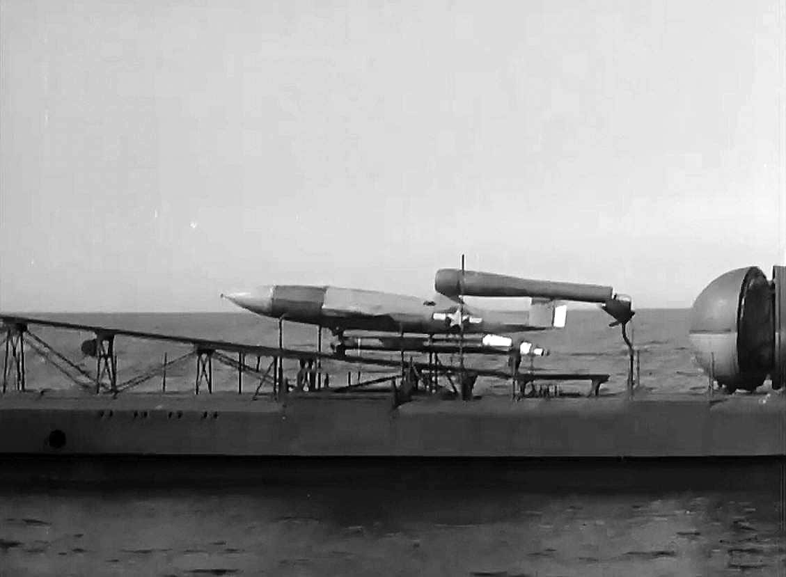 Republic-Ford JB-2 prepares for launch from United States Navy submarine