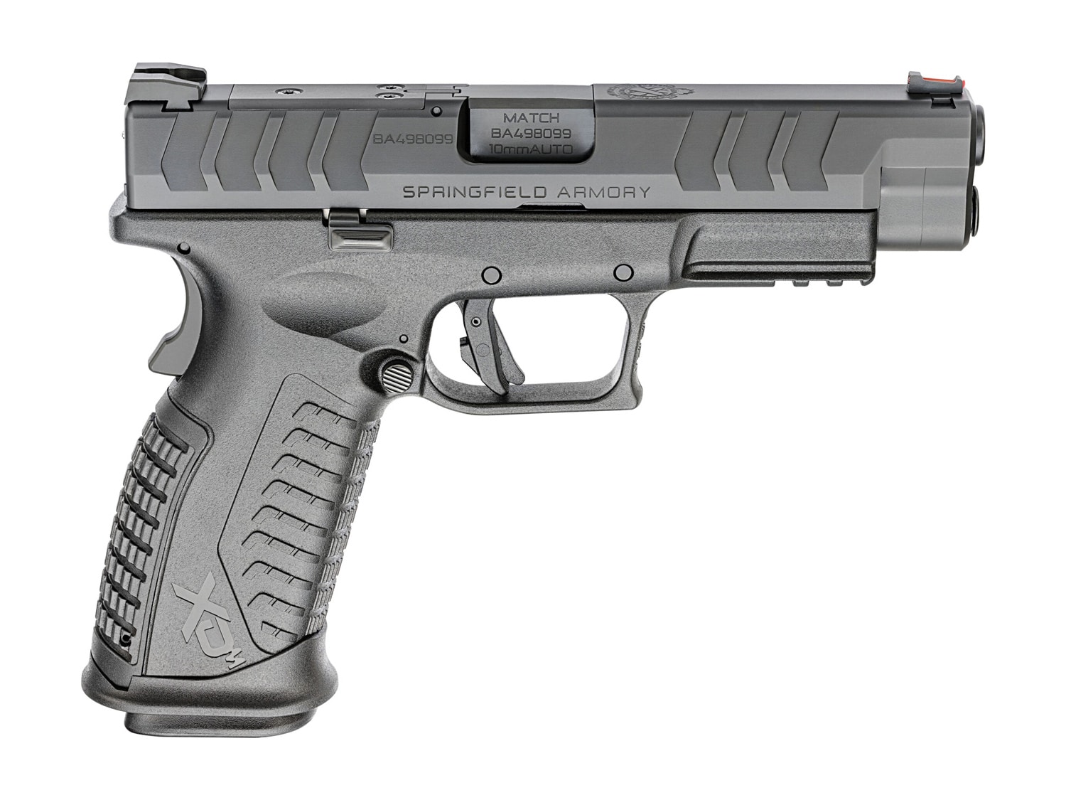 A full-size Springfield XD-M 10mm handgun displays optics cut slide, textured grip panels, and extended magazine capacity suitable for wilderness carry and protection against large predators or threats. Backwoods carry kits utilize capable firearms. Outdoors survival kits incorporate defensive weapons. Wilderness pistols deliver serious power. Trail sidearms provide confidence. 10mm platforms stop threats. Backcountry guns require reliability. Hiking handguns enhance safety. Outdoor carry firearms protect adventurers.