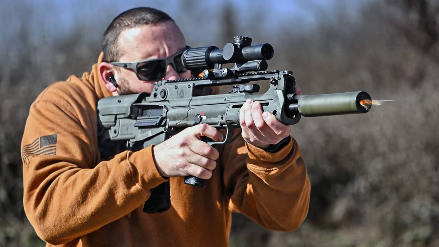 author shooting Hellion with Black Talon Tactical trigger upgrade review