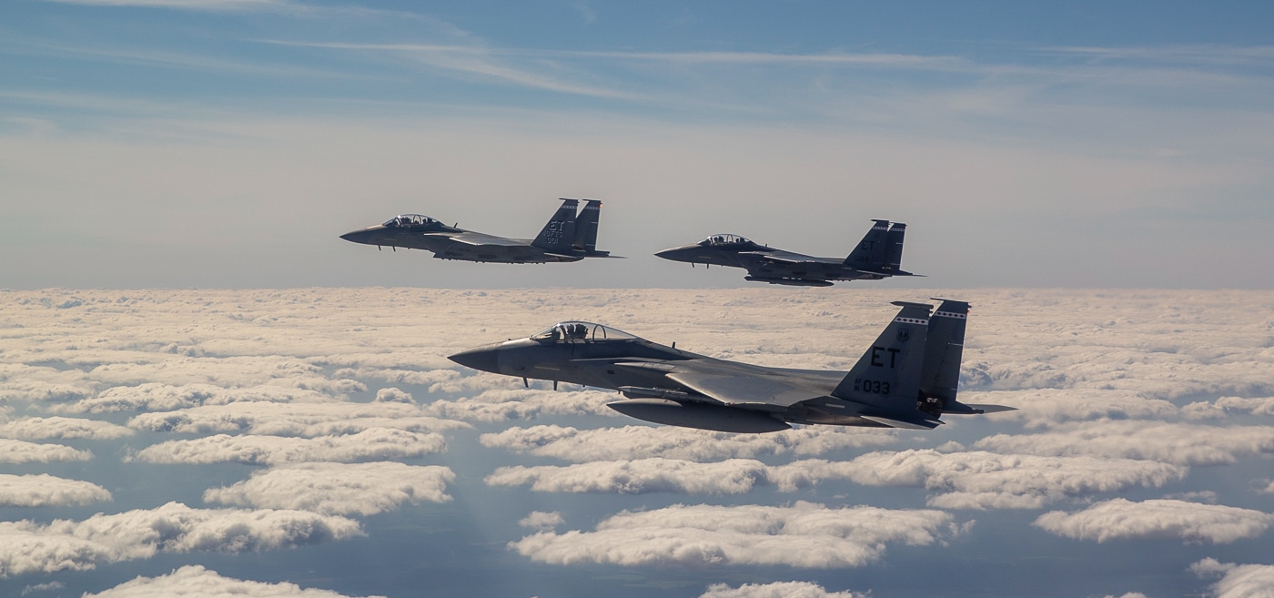 The first Boeing F-15EX Eagle II sits on the tarmac at Eglin Air Force Base in Florida following its historic delivery, marking the beginning of the modernized fighter's service with the U.S. Air Force. Eglin AFB hosts F-15EX test and evaluation. The 85th Test and Evaluation Squadron operates from Florida. Boeing delivered eight aircraft in initial production lots. The Eagle II began operational testing at Eglin. Air Force pilots trained on the new fighter platform. The delivery launched the F-15EX program. Florida serves as the Eagle II testing hub. Initial deliveries preceded Oregon Air National Guard aircraft.