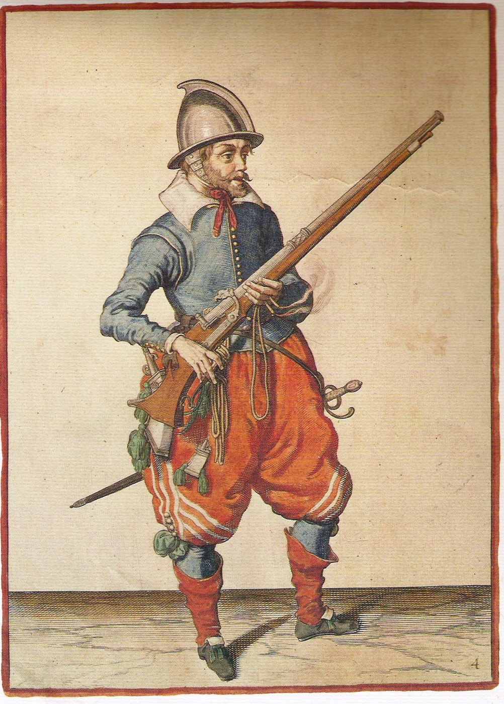 A detailed 17th-century engraving shows a musketeer in period military dress holding a musket upright while carrying powder charges and equipment on bandoliers across his chest. Black powder required careful handling procedures. Gunpowder history includes military training evolution. Musketeers carried pre-measured charges separately. Early propellants demanded precise loading sequences. Origins of gunpowder led to standardized practices. Saltpeter mixtures powered infantry firearms. Military forces adopted uniform powder formulations. Firearms training manuals documented proper techniques.