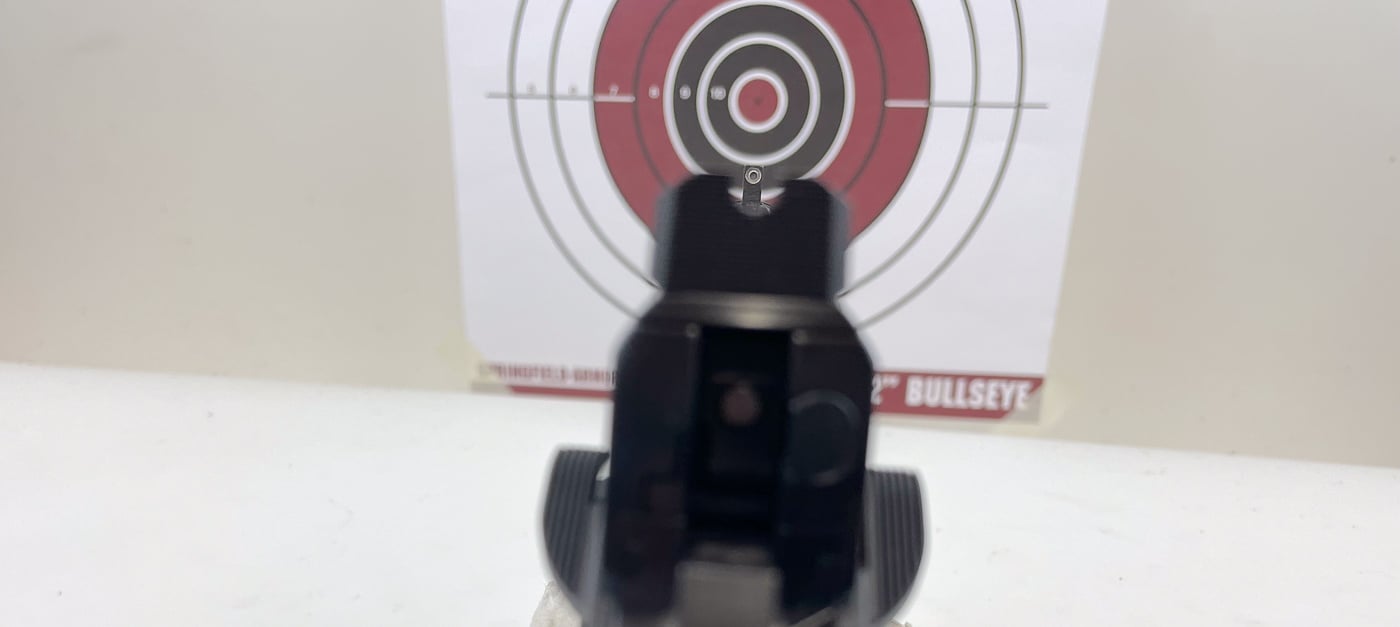 sight picture when shooting with iron sights