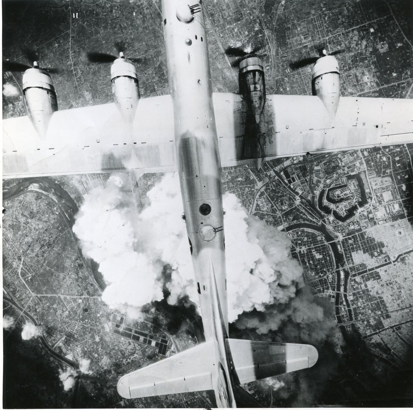 B-29 of the 504th Bombing Group over Osaka Japan