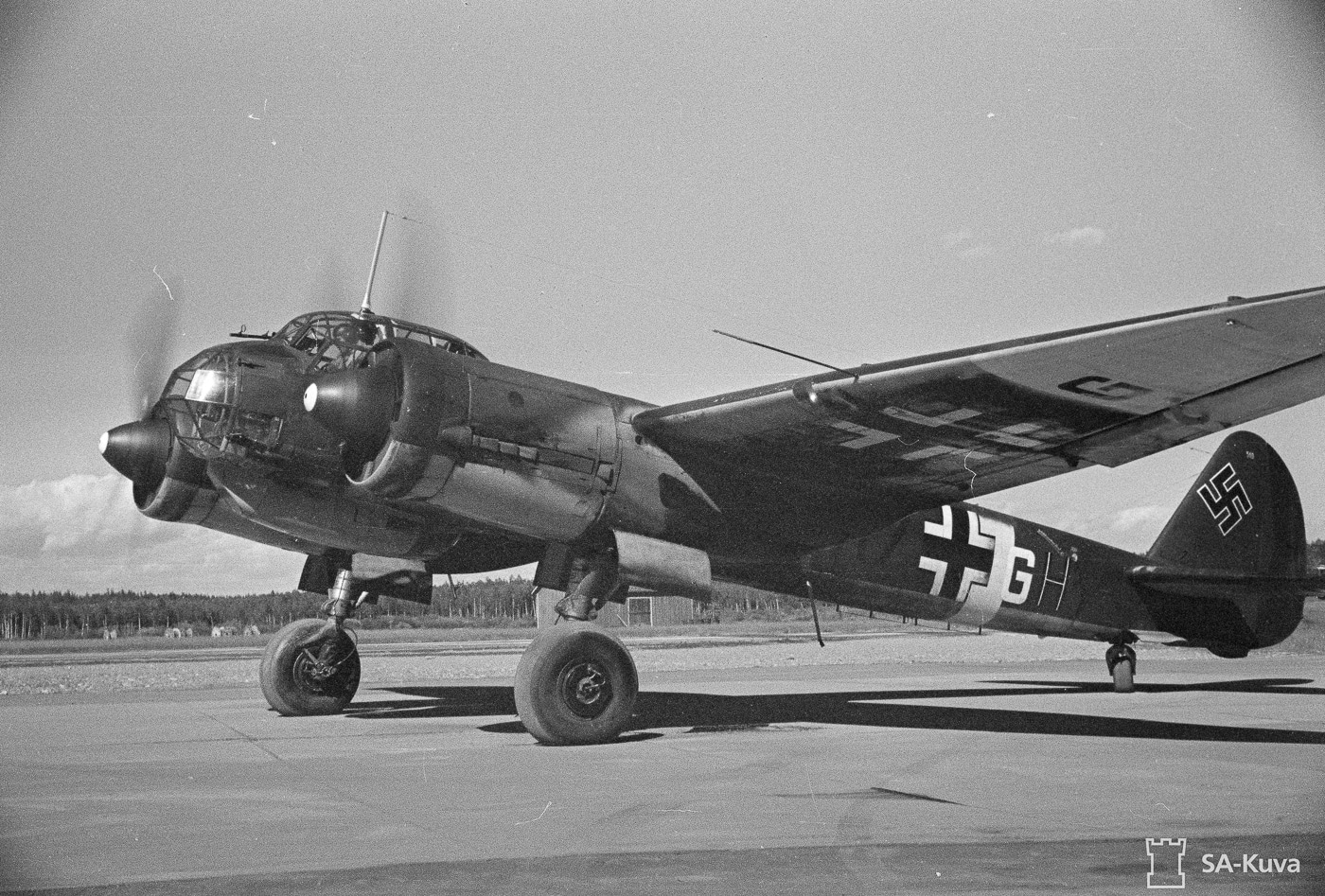 A Junkers Ju 88 bomber moving along a taxiway toward the runway in preparation for an operational takeoff mission. The Ju 88 bomber conducted countless tactical sorties. Ground operations preceded every combat flight. Aircraft taxiing required pilot skill and precision. Luftwaffe bombers maintained high operational tempo. Runway approaches involved standard procedures. Twin-engine aircraft demonstrated ground maneuverability. Mission preparations included thorough aircraft checks. Historical photographs capture pre-flight activities.