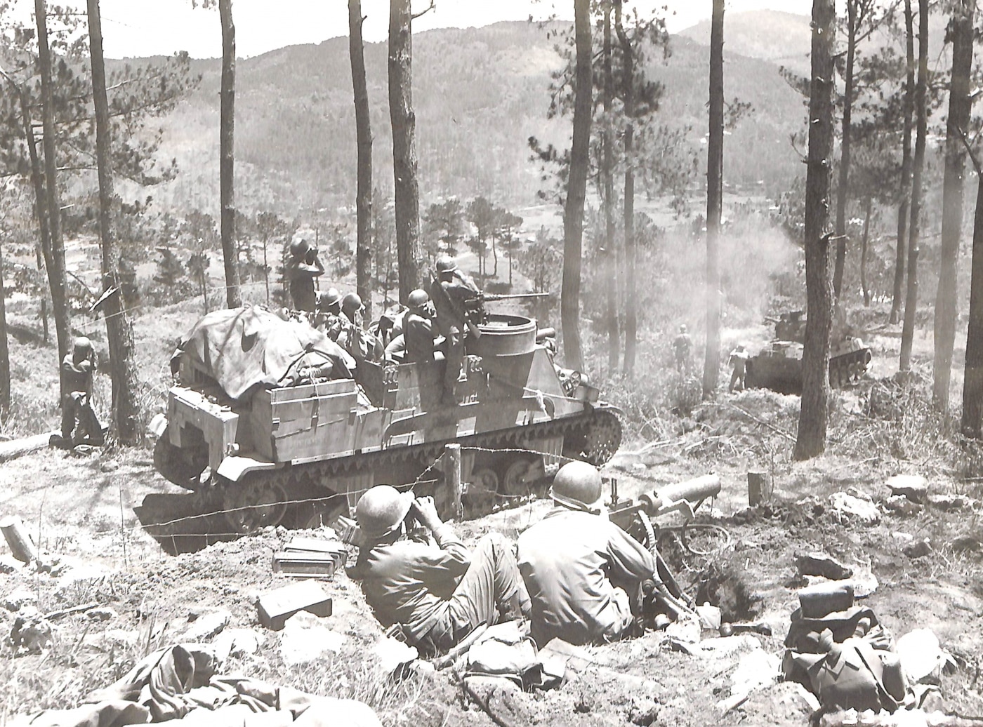 M7 Priest with M4 tanks in Philippines