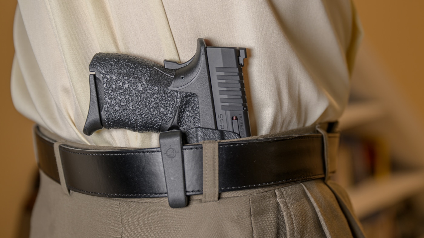 MFT Minimalist holster with Springfield XD-S carried inside the waistband