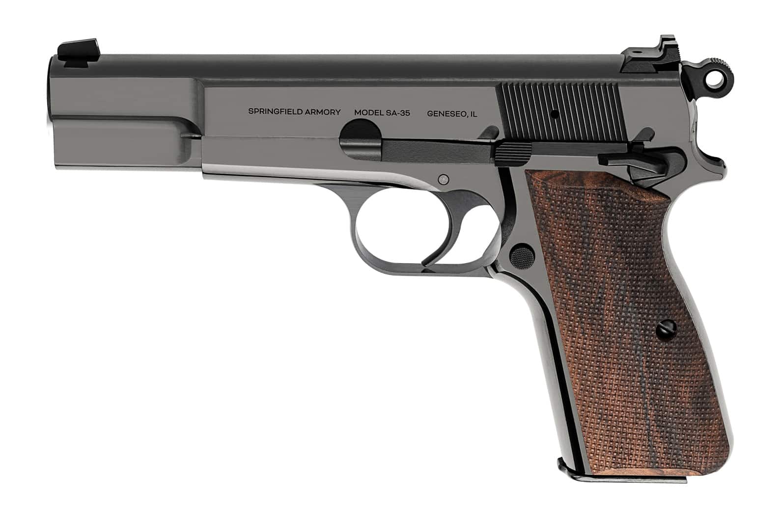 Springfield SA-35 9mm pistol with polished blue finish