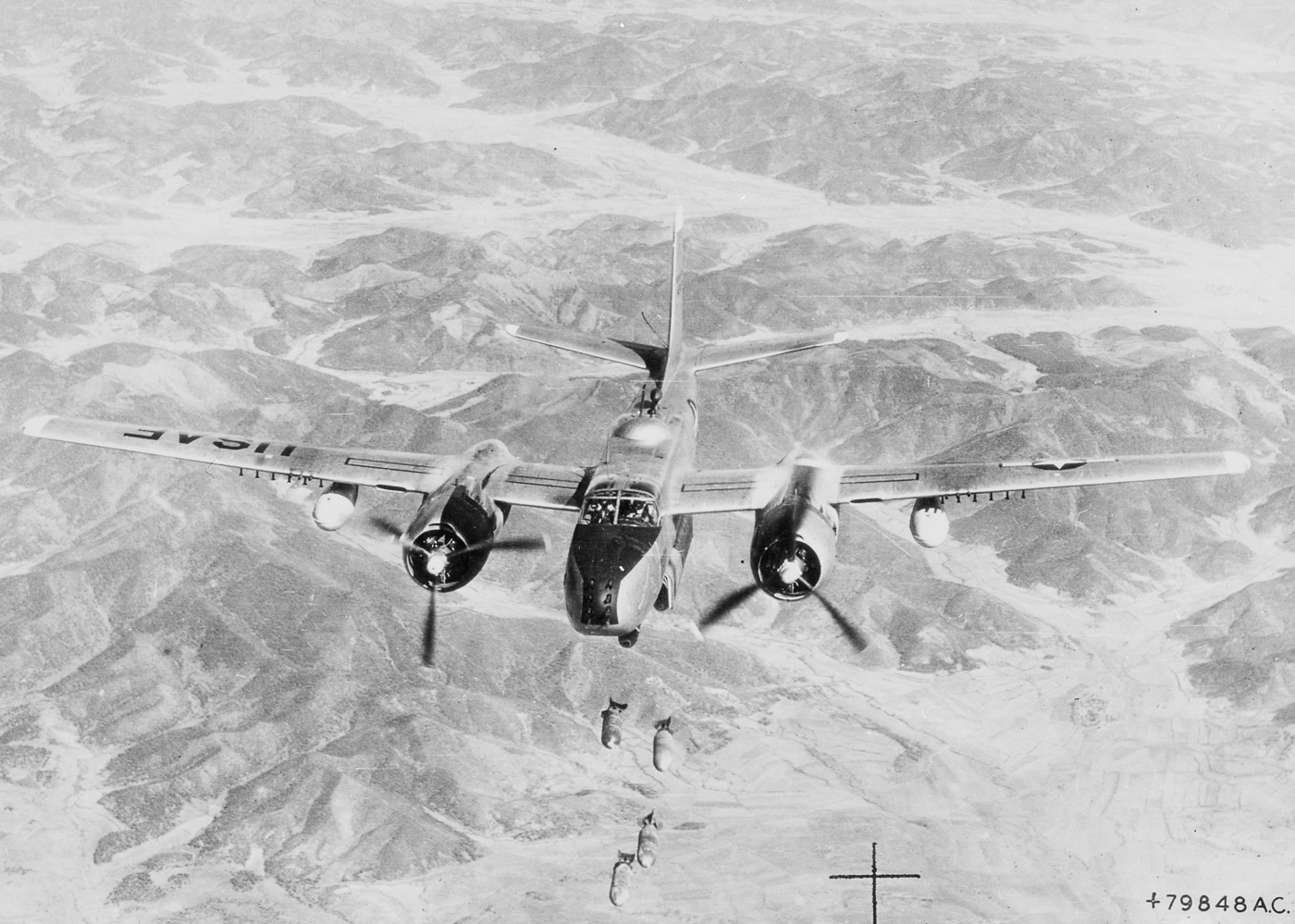 A-26 Invader bombs a North Korean target