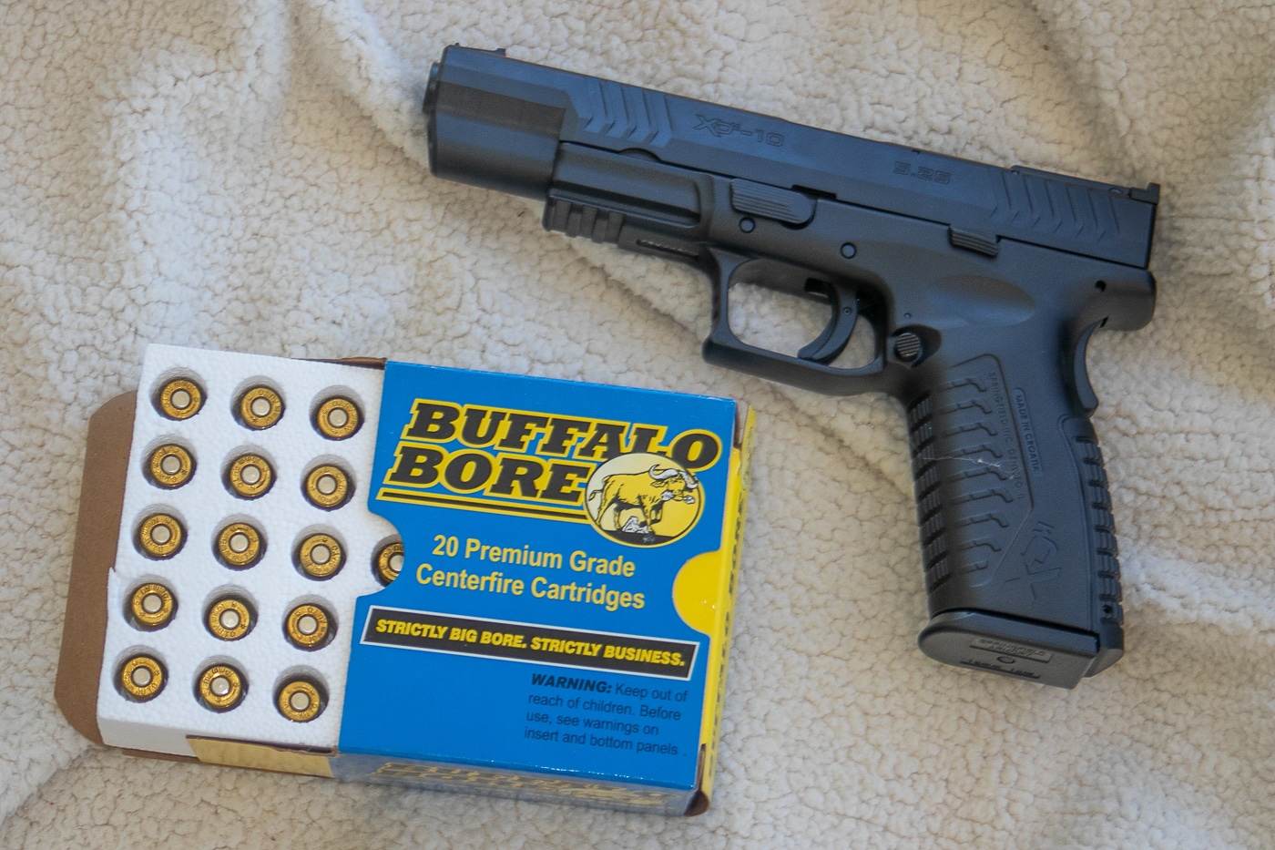 Buffalo Bore heavy 10mm loads for bear defense with Springfield Armory XDM Elite