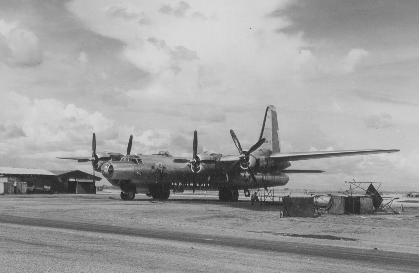 Consolidated B-32 Dominator on airstrip at Luzon