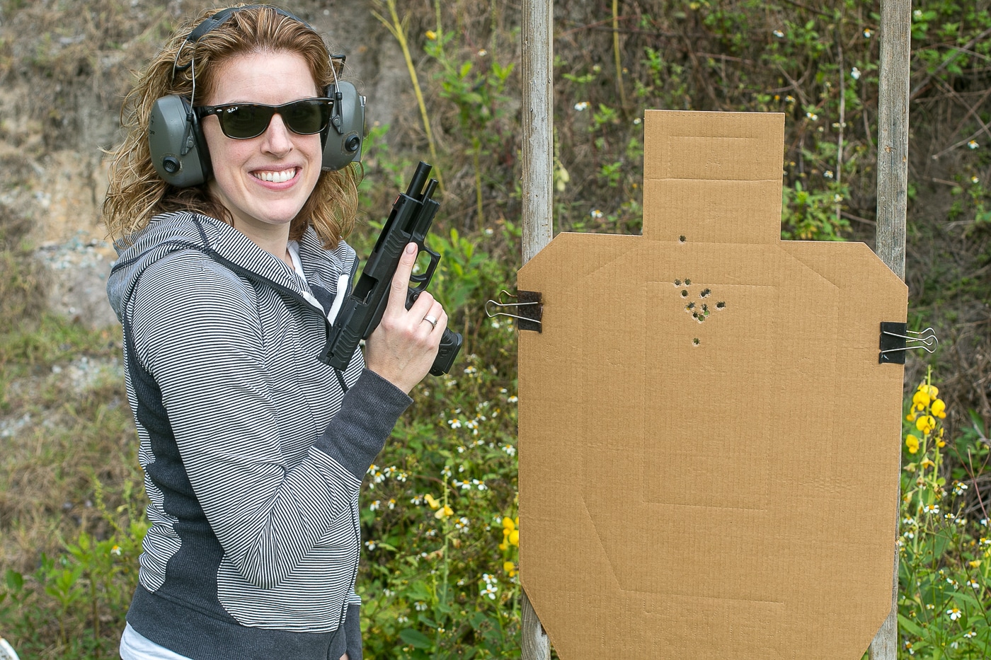Courtney Gunter shooting target with 10mm Auto