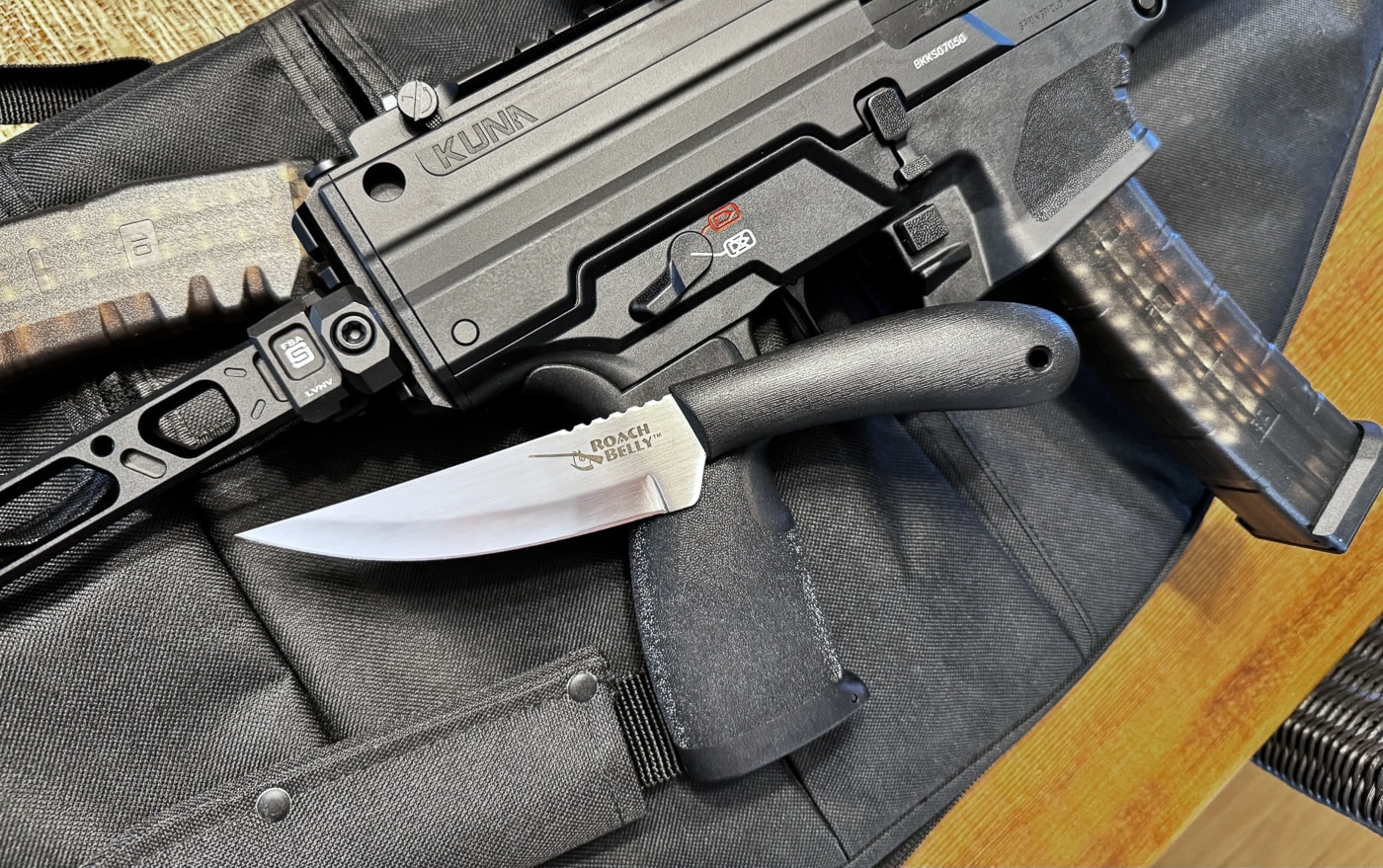 Cold Steel Roach Belly knife with Springfield Armory Kuna pistol
