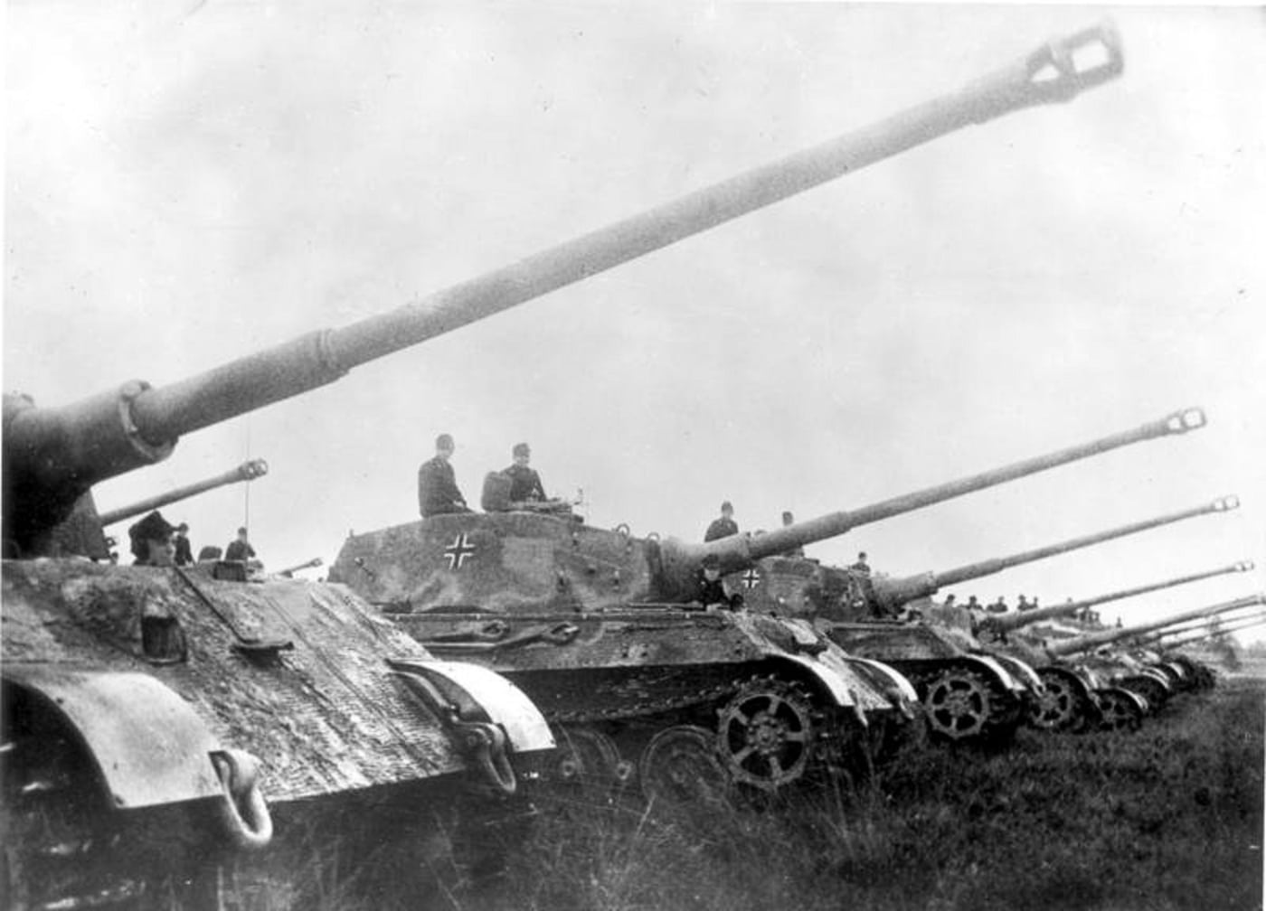 German Tiger II tanks for inspection