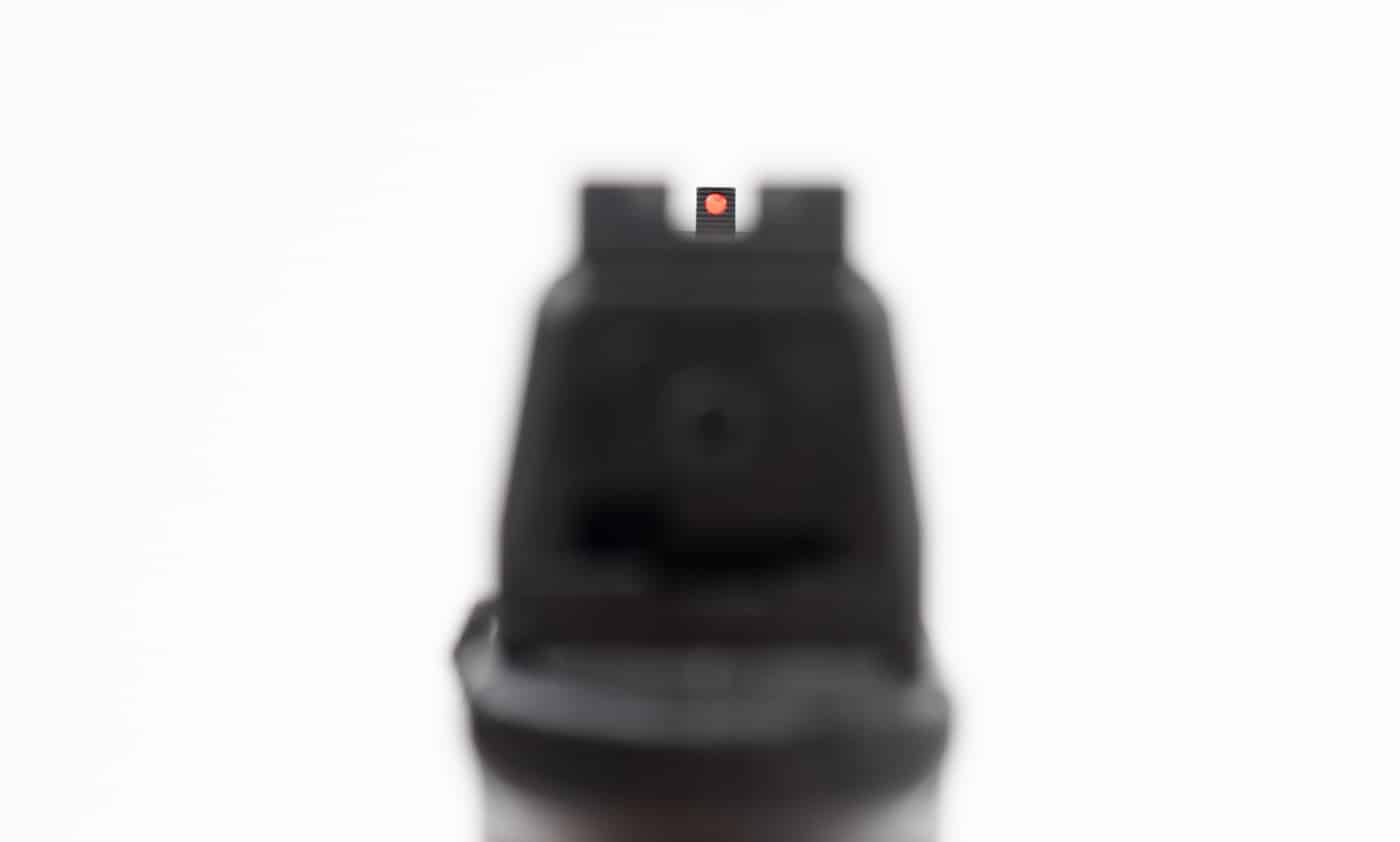 POV XD Mod.4 sight alignment with front sight crisp and rear blurred