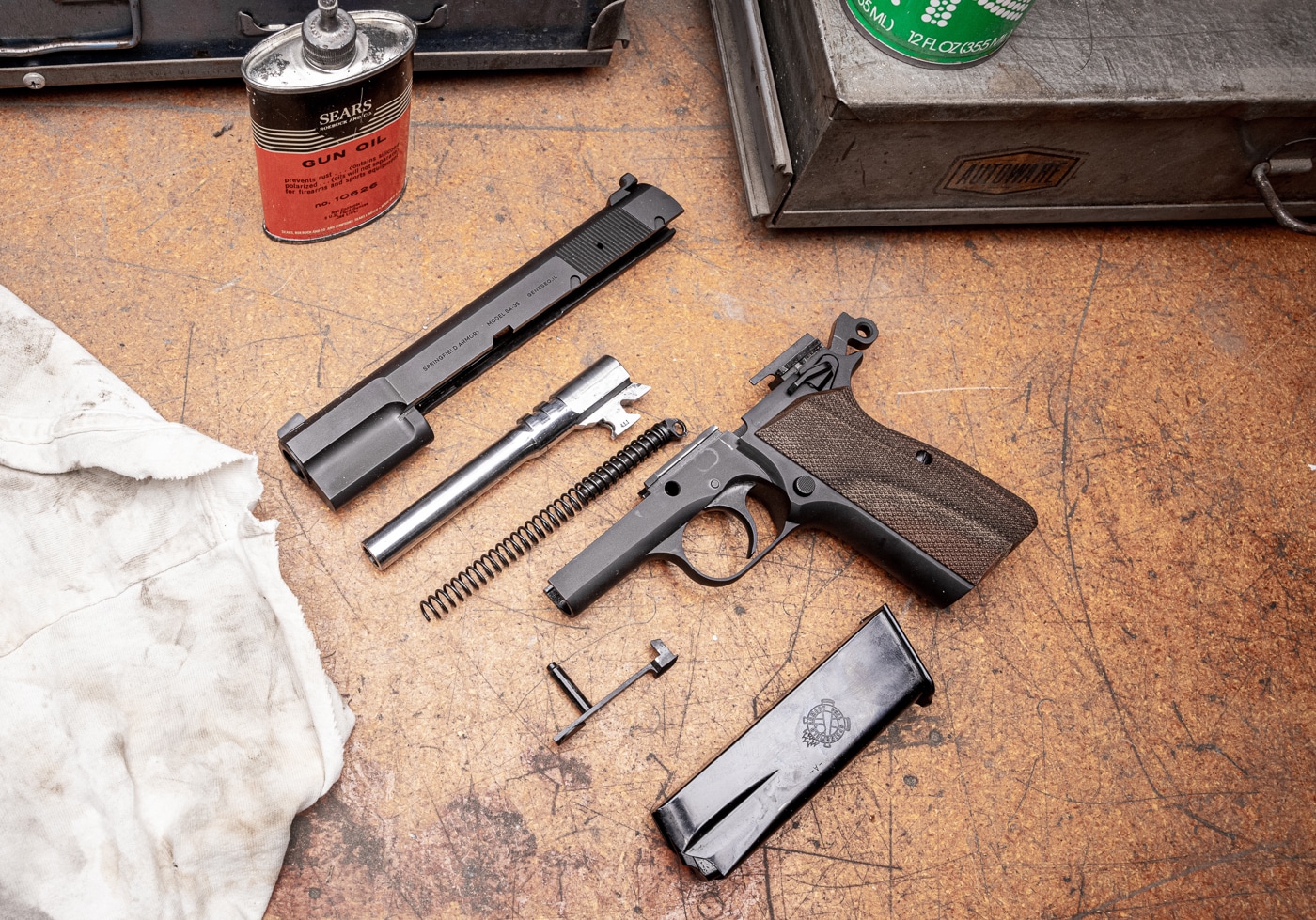 SA-35 disassembled for cleaning and maintenance