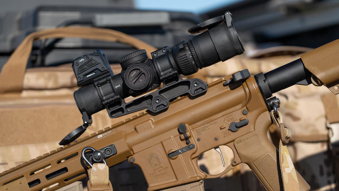 Vortex AMG 1-10X LPVO close up while mounted to a Springfield Armory SAINT rifle