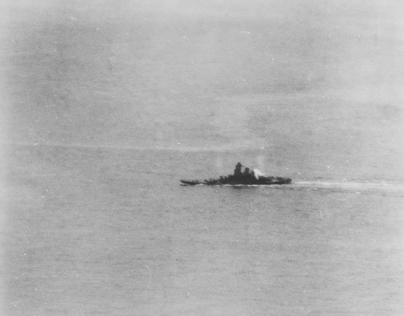 Yamato burning after being attacked April 1945