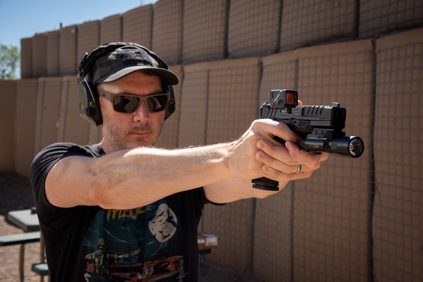 author Jeremy Tremp testing Springfield Armory Echelon COA on the shooting range