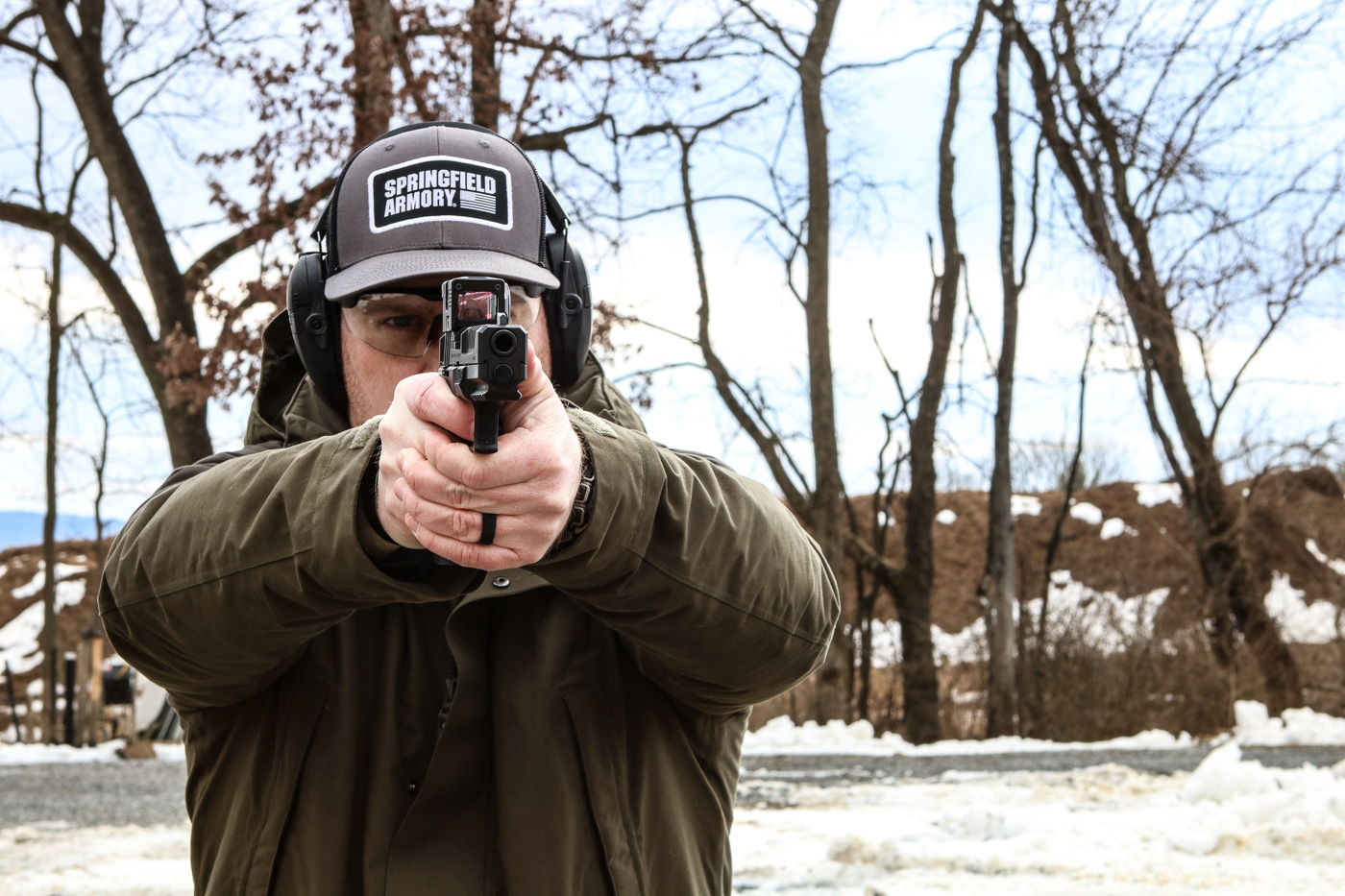 author aiming with the CORD PB-3