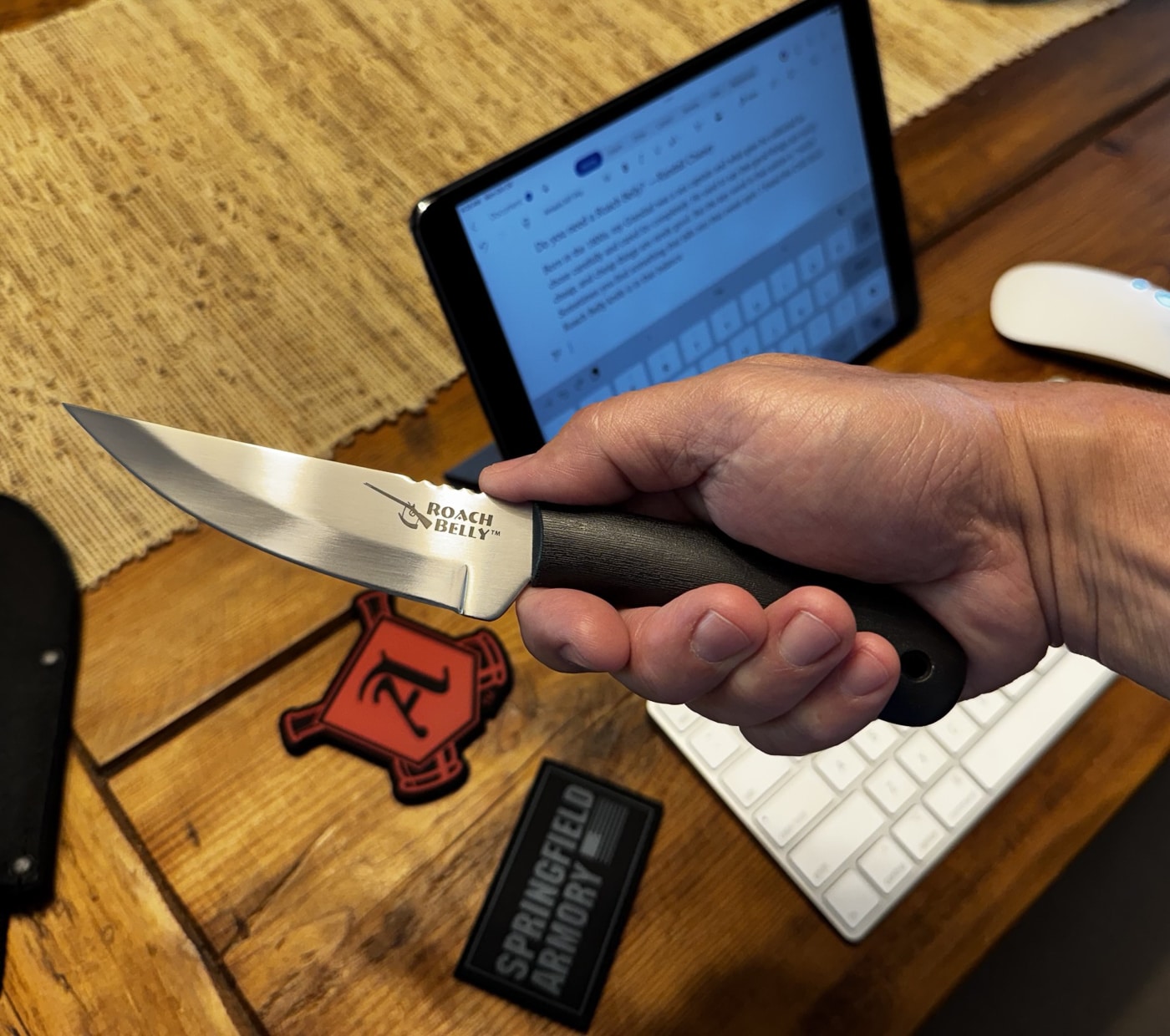 author showing the Roach Belly