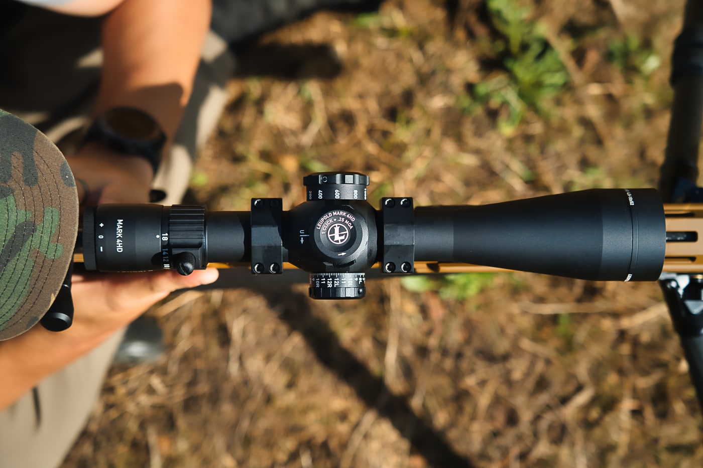overhead view of scope during range testing
