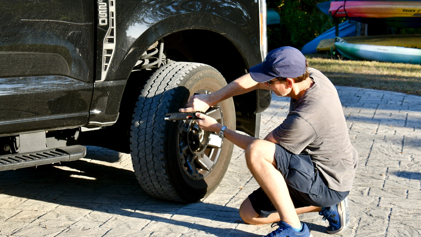 using a vehicle wheel as cover