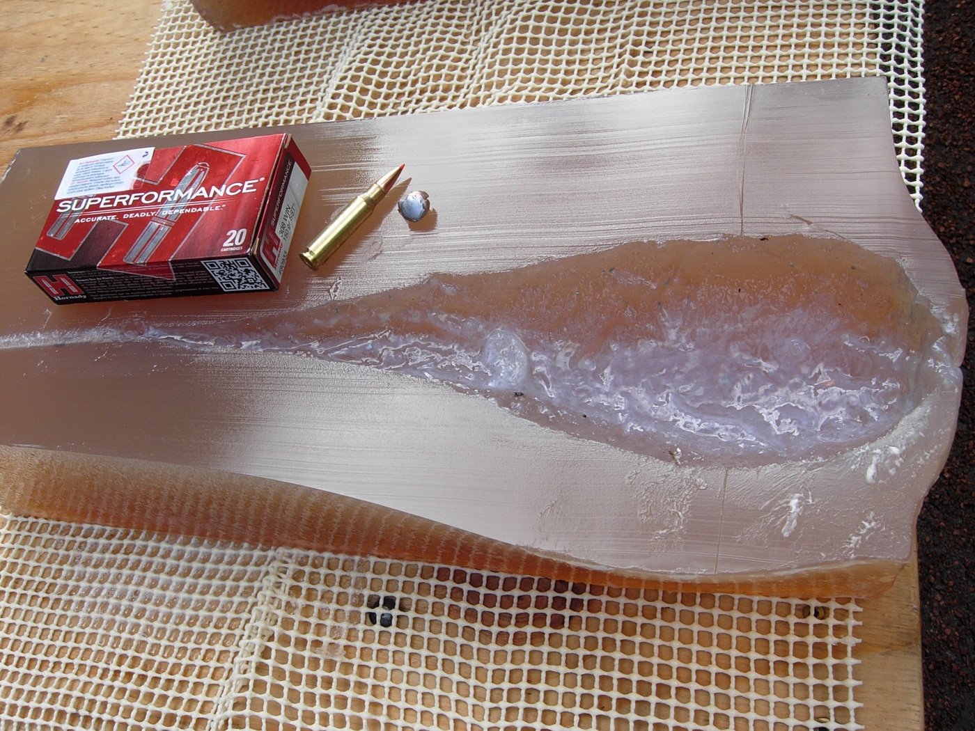 308 Winchester Hornady SST bullet expansion in ballistic gelatin