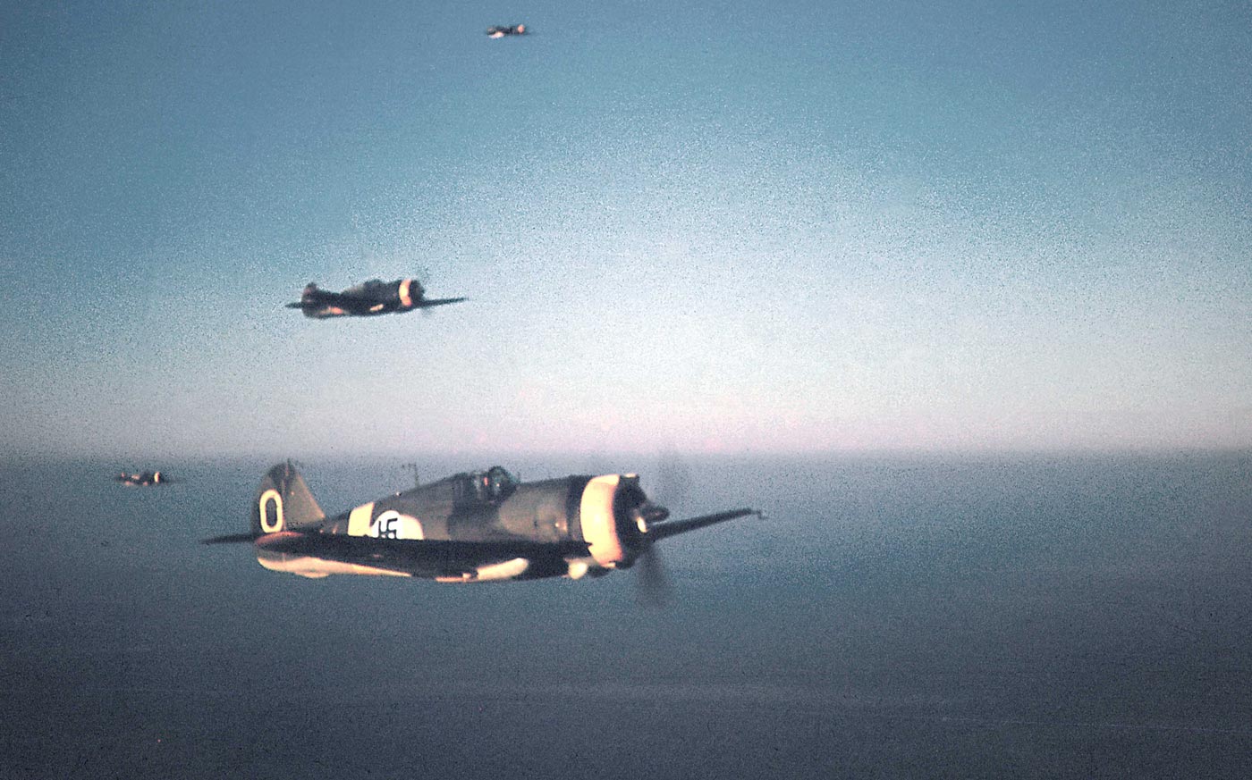 Finnish Curtiss Hawk 75 fighters on rescue flight 1943