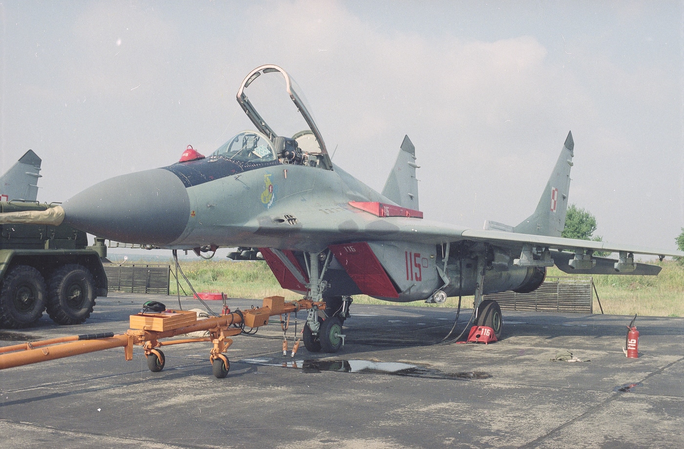 MiG-29 aircraft from the 1st Fighter Aviation Regiment during refueling