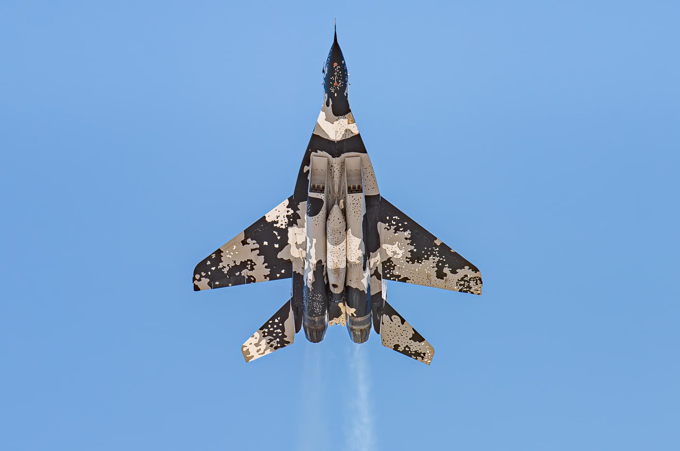 MiG-29 performs a flyover in honor of Col. (ret) Gaillard Peck's funeral ceremony at the U.S. Air Force Academy