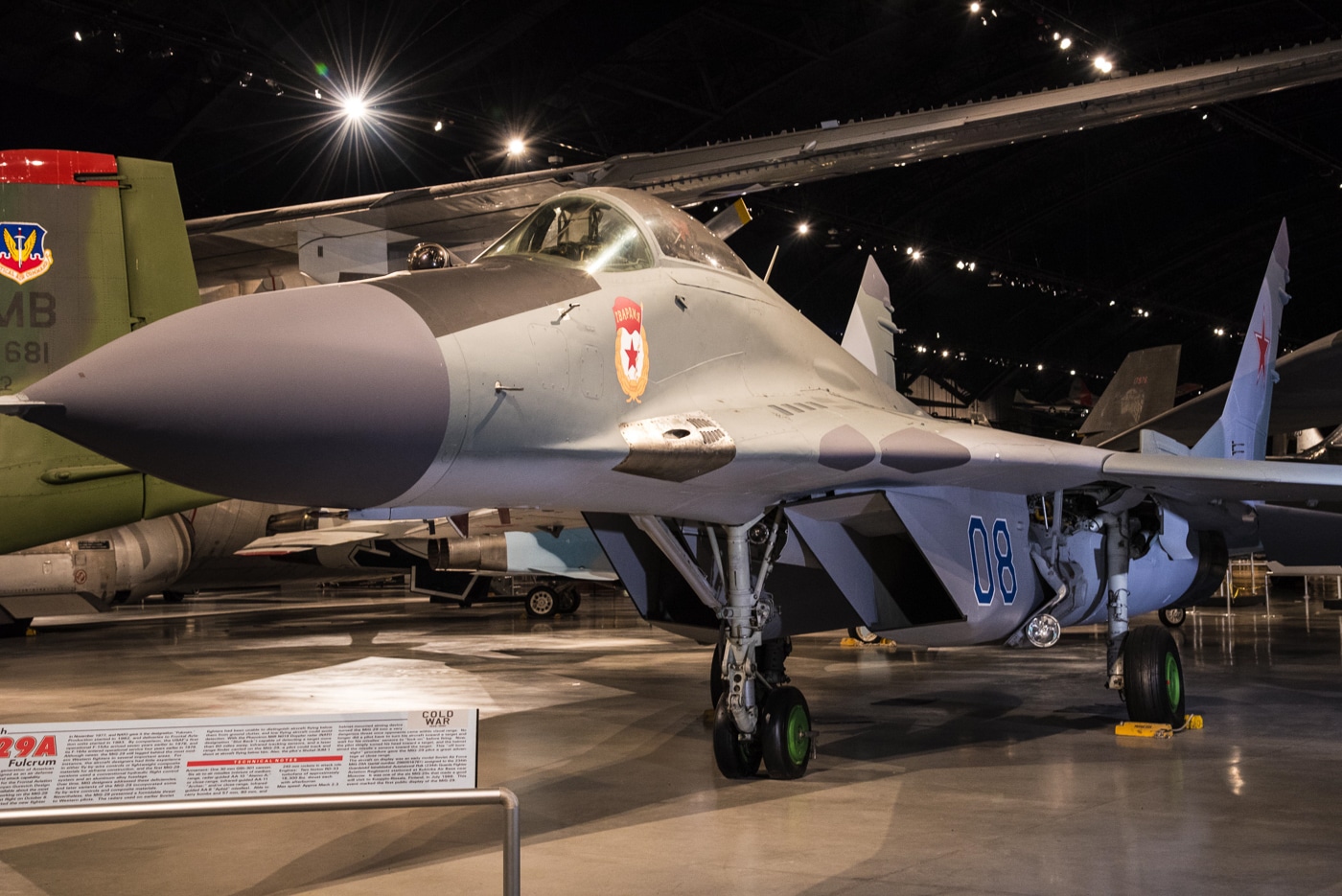 Mikoyan-Gurevich MiG-29A on display in the Cold War Gallery at the National Museum of the United States Air Force